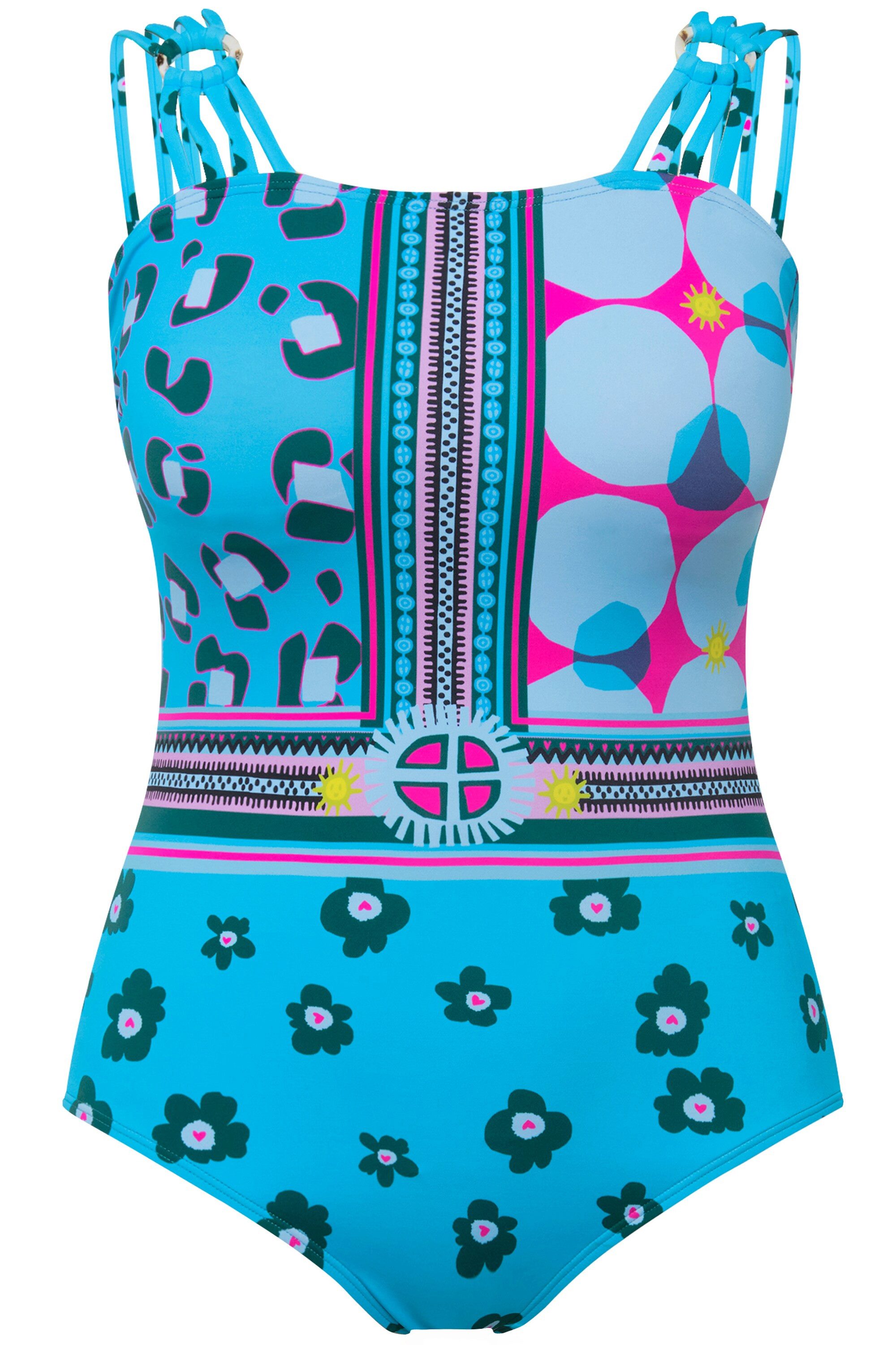 Ulla Popken Badeanzug Badeanzug Mustermix Softcups günstig online kaufen