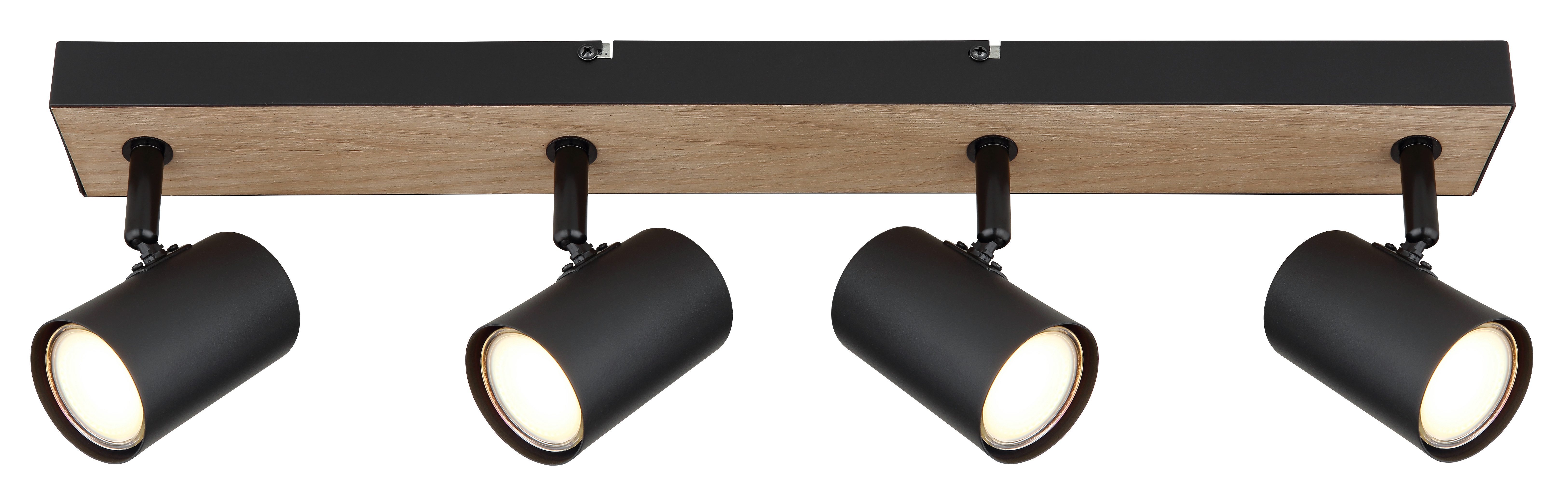 GLOBO LIGHTING Deckenspot ROBBY, ohne Leuchtmittel, Strahler Schwarz/MDF Holzoptik, beweglich, GU10 35W