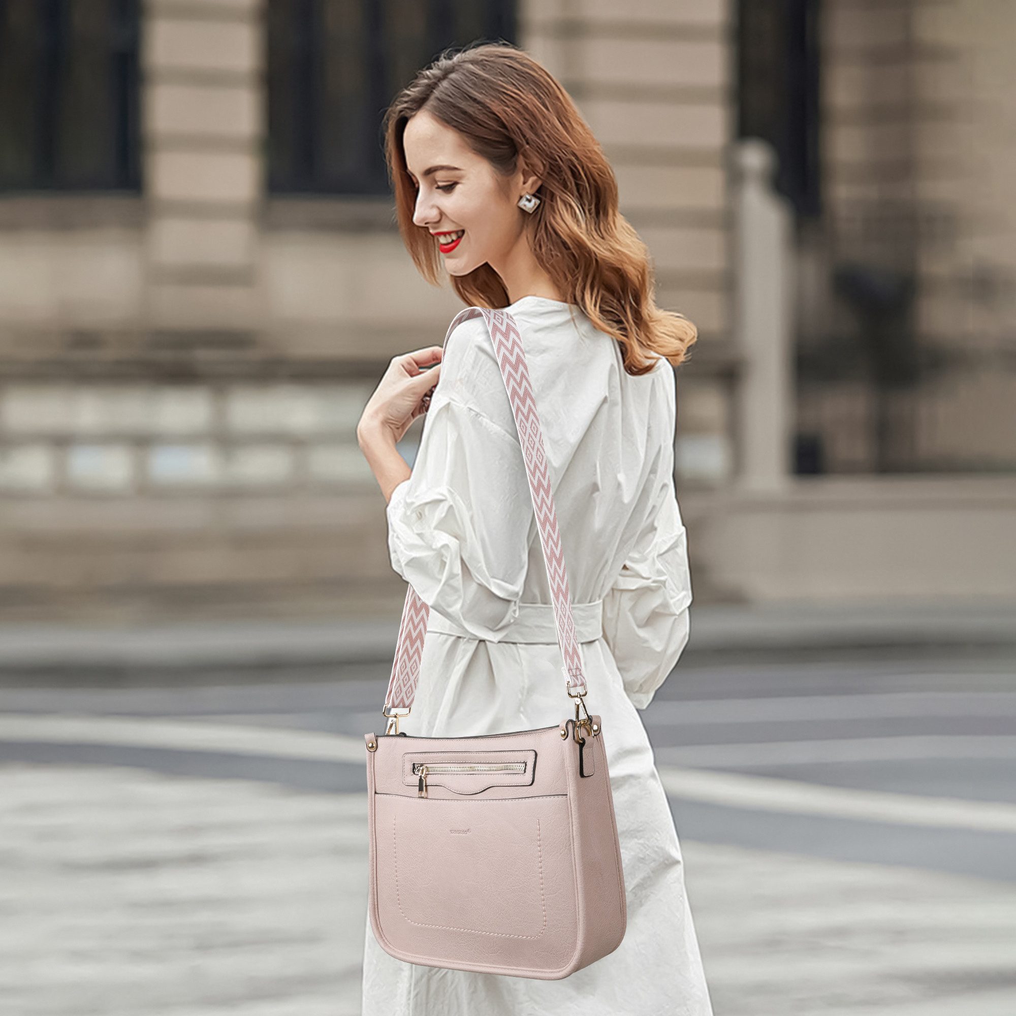 TAN.TOMI Umhängetasche Damen Handtasche mittelgroß Crossbody Bag multi pochette tasche, Damenhandtasche mit Verstellbar Breitem Schultergurt