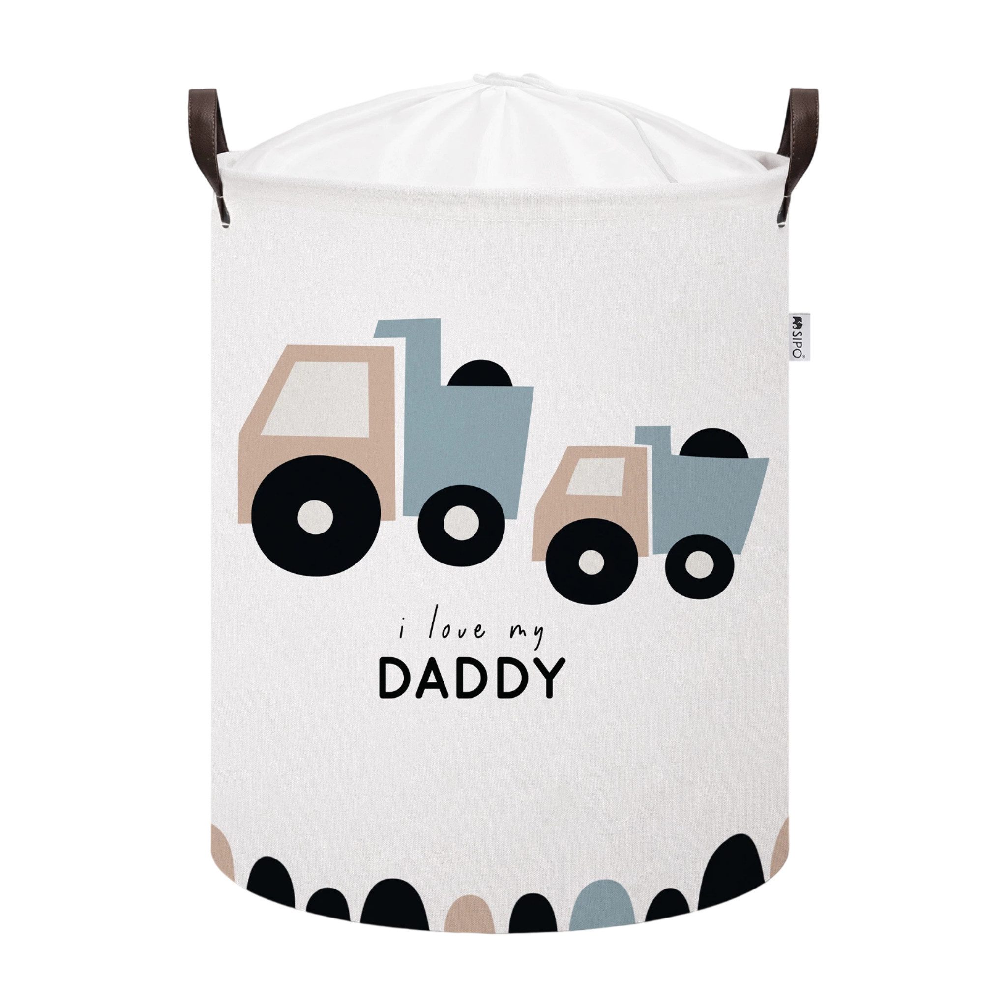 Sipo Aufbewahrungskorb (Set, 1 St., 1er Set, 2er Set, 3er Set), Spielzeugkorb mit LKW-Motiv aus Baumwoll-Canvas, 43 L