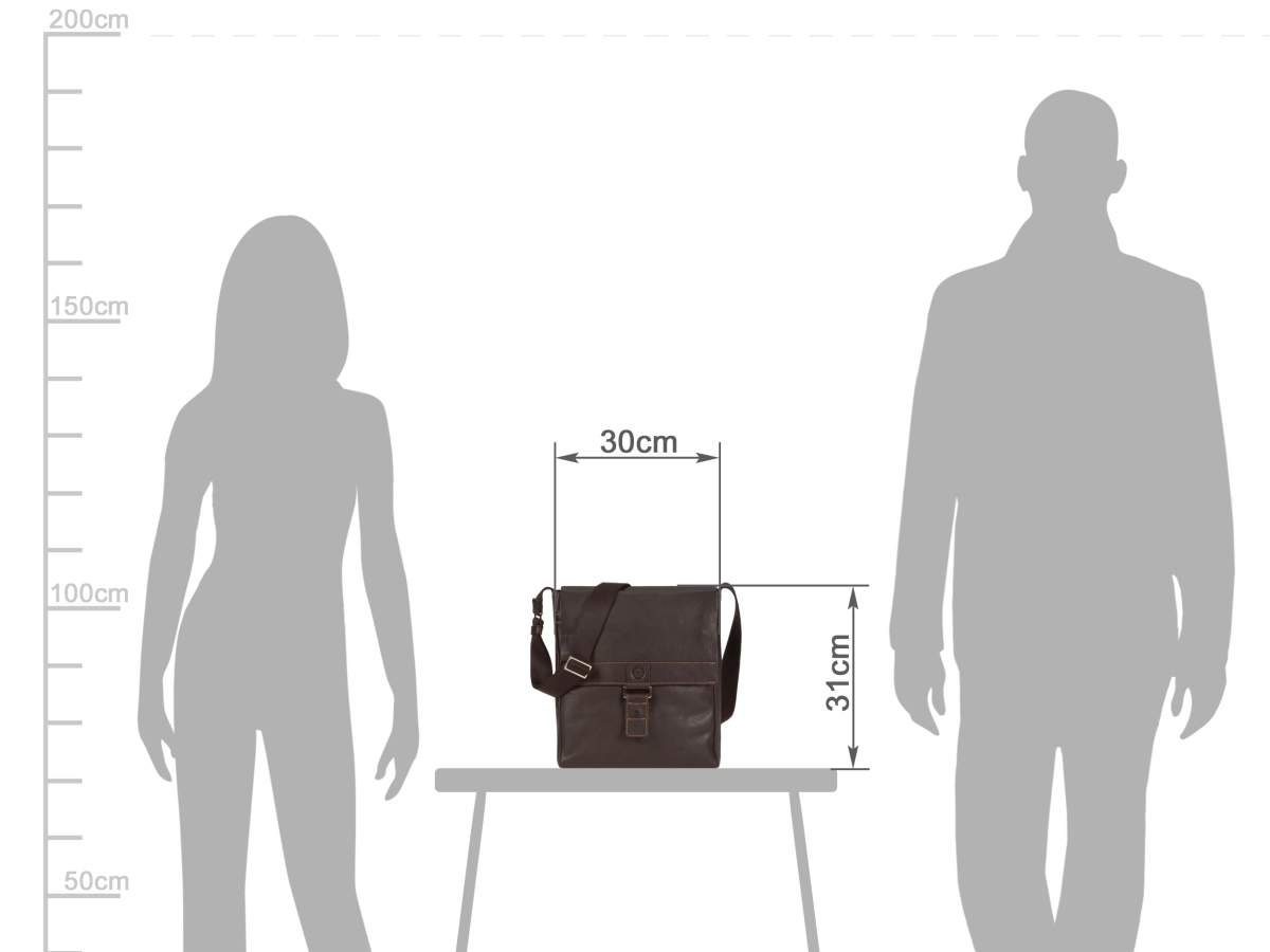Sonnenleder Umhängetasche GranadaG, Ledertasche, Messenger Bag, süddeutsches Rindleder