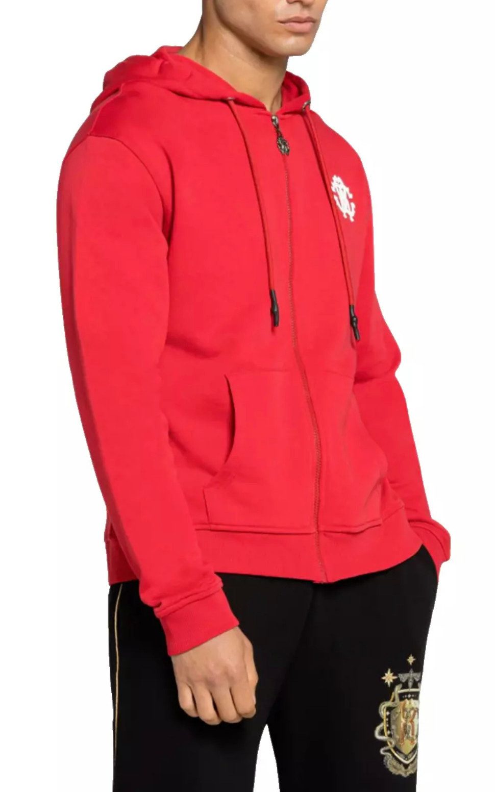 roberto cavalli Kapuzensweatjacke Firenze Lynx RC Logo Herren Kapuzen-Sweatshirt Hoodie Kapuze mit Kordelzug, Reißverschluss, Fronttaschen für Komfort