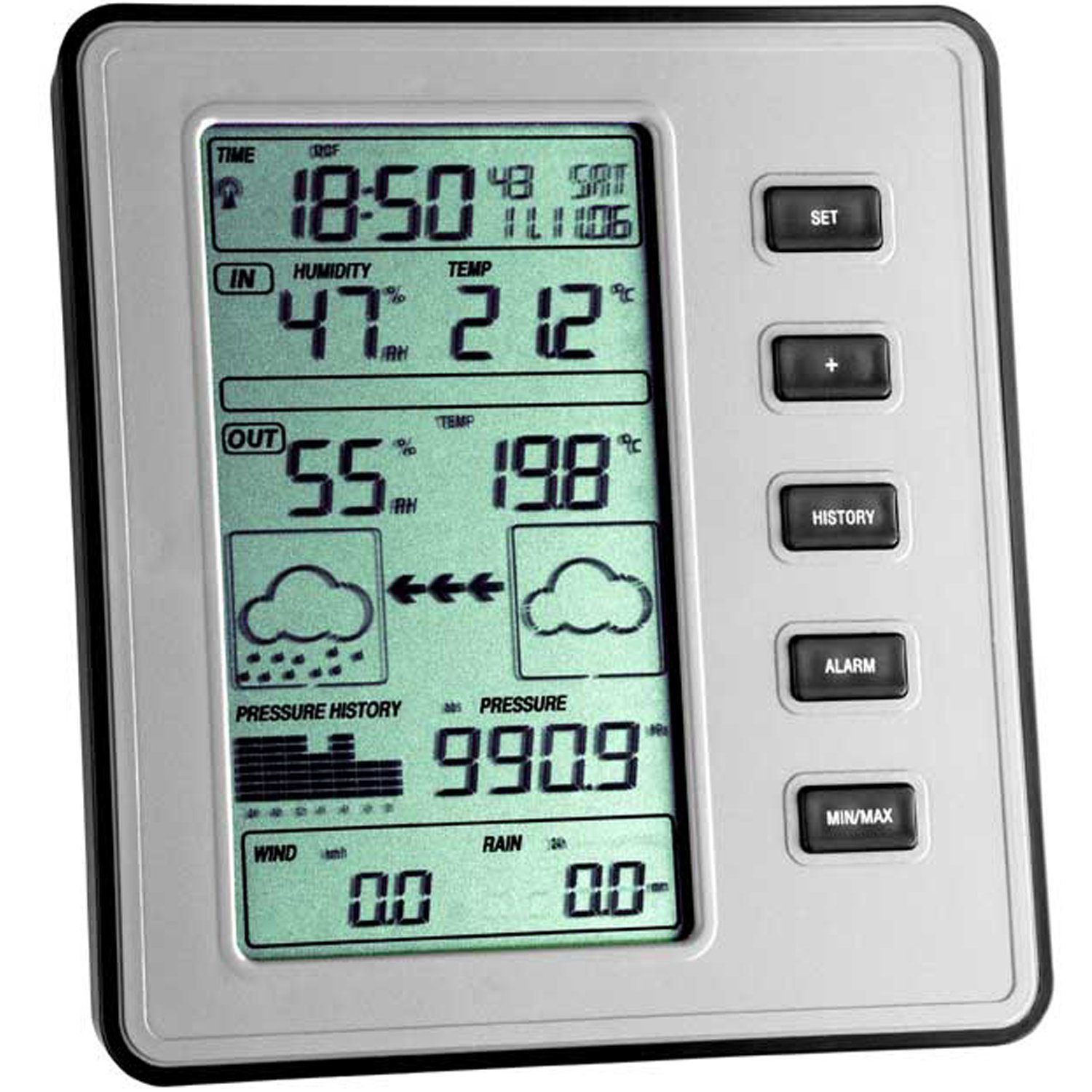 Funkwetterstation digital Stratos TFA 35.1077.54.S2 mit Außensender, Windmesser und Regenmesser