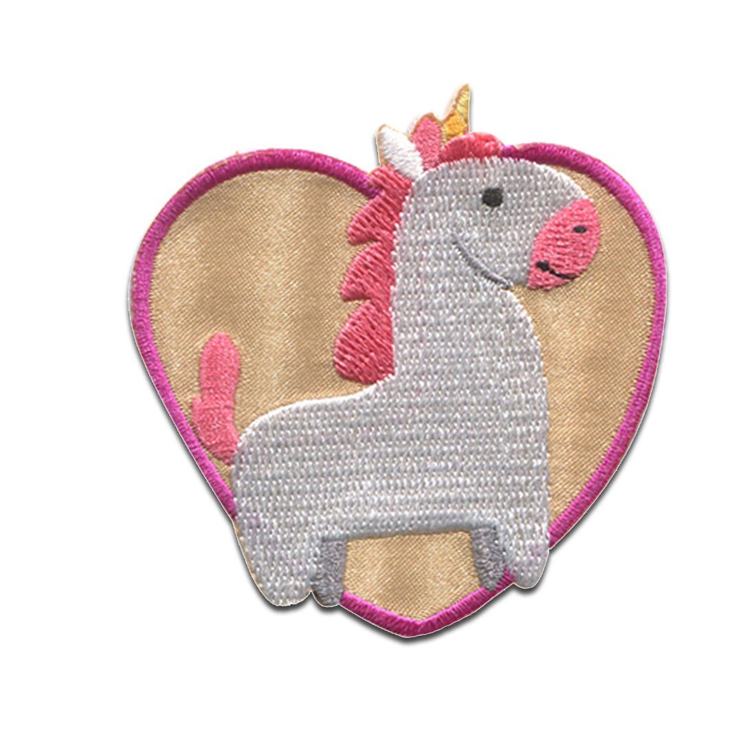 Catch the Patch Aufnäher Bügelbild, Aufbügler, Applikationen, Patches, Flicken, zum aufbügeln, Polyester, Einhorn Herz Unicorns - Größe: 6,3 x 6,3 cm