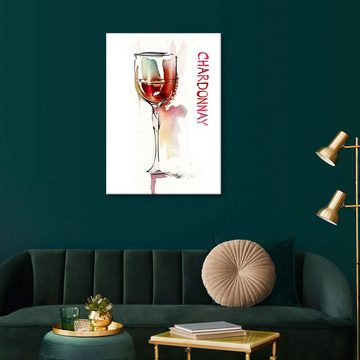 Posterlounge Leinwandbild Editors Choice, Ein Glas Chardonnay, Küche Malerei