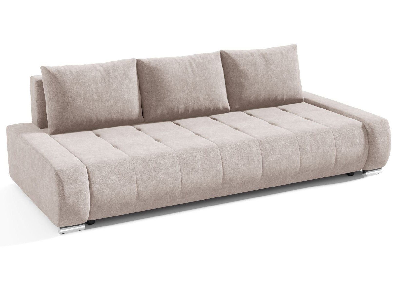 Beautysofa Schlafsofa DRACO 3-Sitzer mit Schlaffunktion und Bettkasten, Modernes Design & Zeitloser Komfort, Liegefläche: 160 x 200 cm – Bild 2 von 5