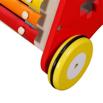 TikTakToo Lauflernwagen Lauflerner, Activity Babywalker mit Motorikbrett, Xylophon uvm., (Spiel-Set), aus FSC-Holz, mit Gummilaufringen und Motorikspielzeug