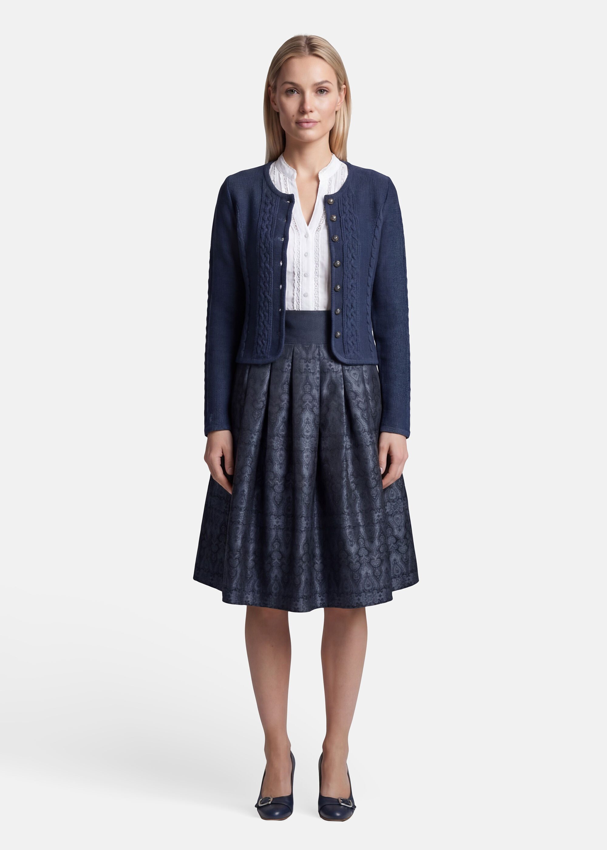 Spieth & Wensky Trachtenstrickjacke 'Bonn' (1-tlg) mit Zopfmuster