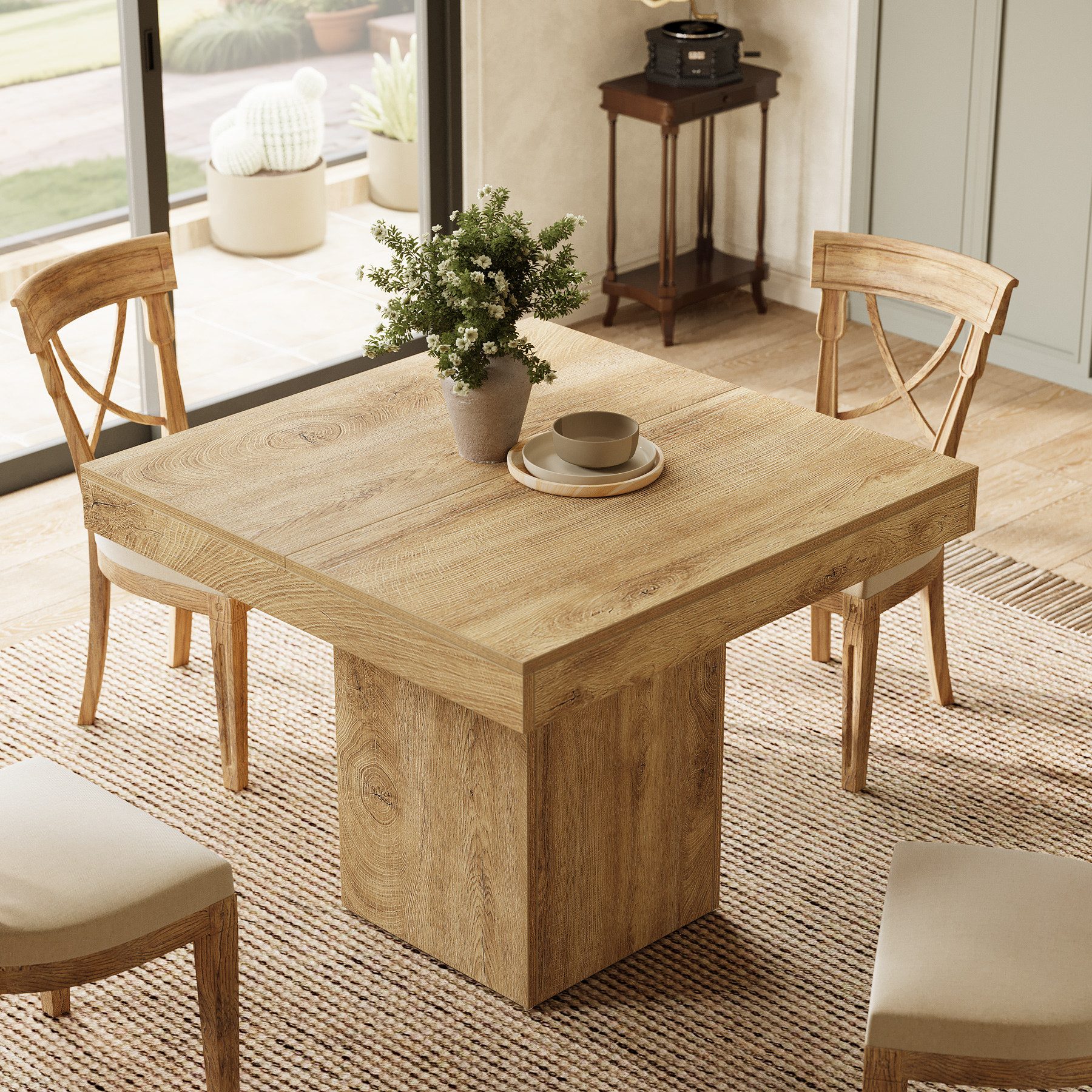 Tribesigns Esstisch Quadratischer Küchentisch für 4 Personen, 100 cm Holz E günstig online kaufen