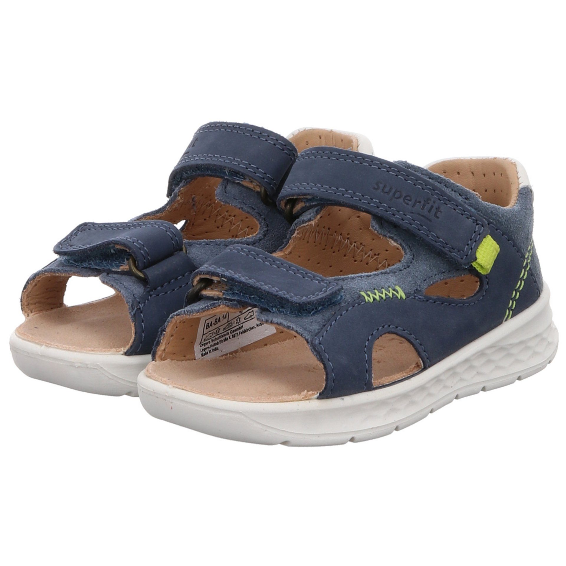 Sandale Superfit Schuhe Sandale Sandalen Lagoon Lederkombination blau-mittel Kinderschuhe Jungen
