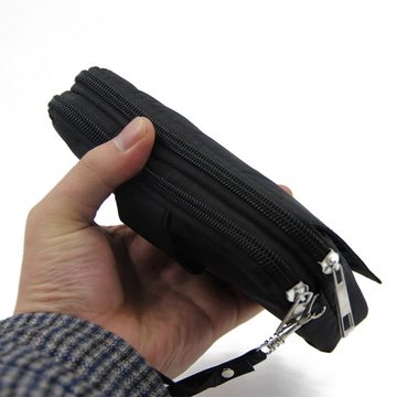 K-S-Trade Handyhülle für Samsung Galaxy A22, TOP SET Handy Hülle Gürteltasche schwarz + Kopfhörer Travel Bag