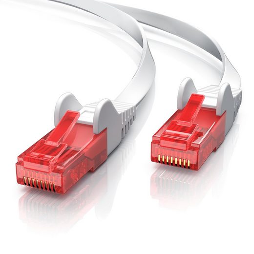 CSL LAN-Kabel, RJ-45, RJ-45 Stecker; RJ-45 Stecker (300 cm), Cat 6 Flachband LAN Kabel - mehrfach geschirmt - UTP Gigabit - 1000 Mbit/s - Patchkabel Flachkabel - Netzwerkkabel