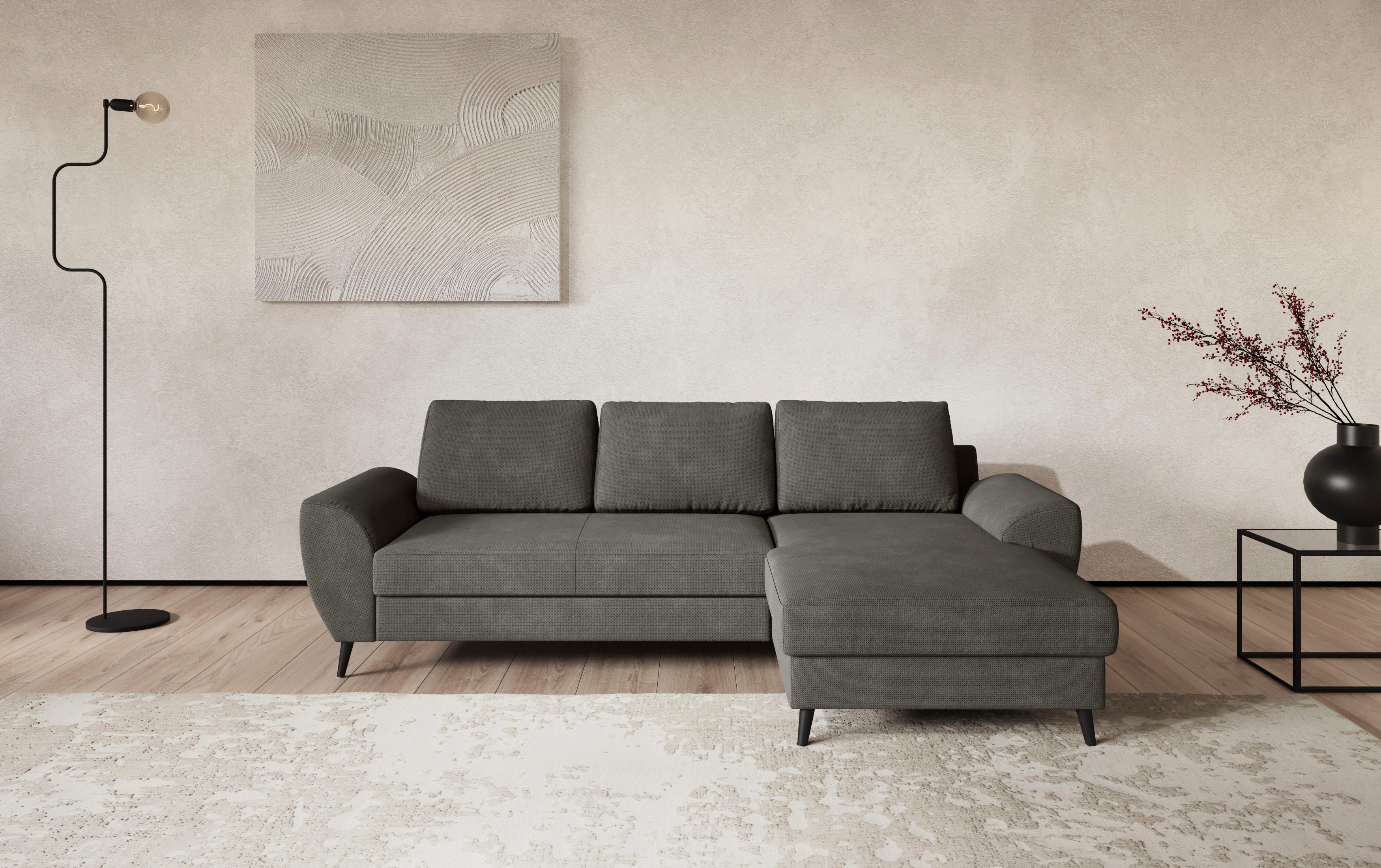 COTTA Ecksofa Terra L-Form, Breite 255 cm, wahlweise mit Bettfunktion