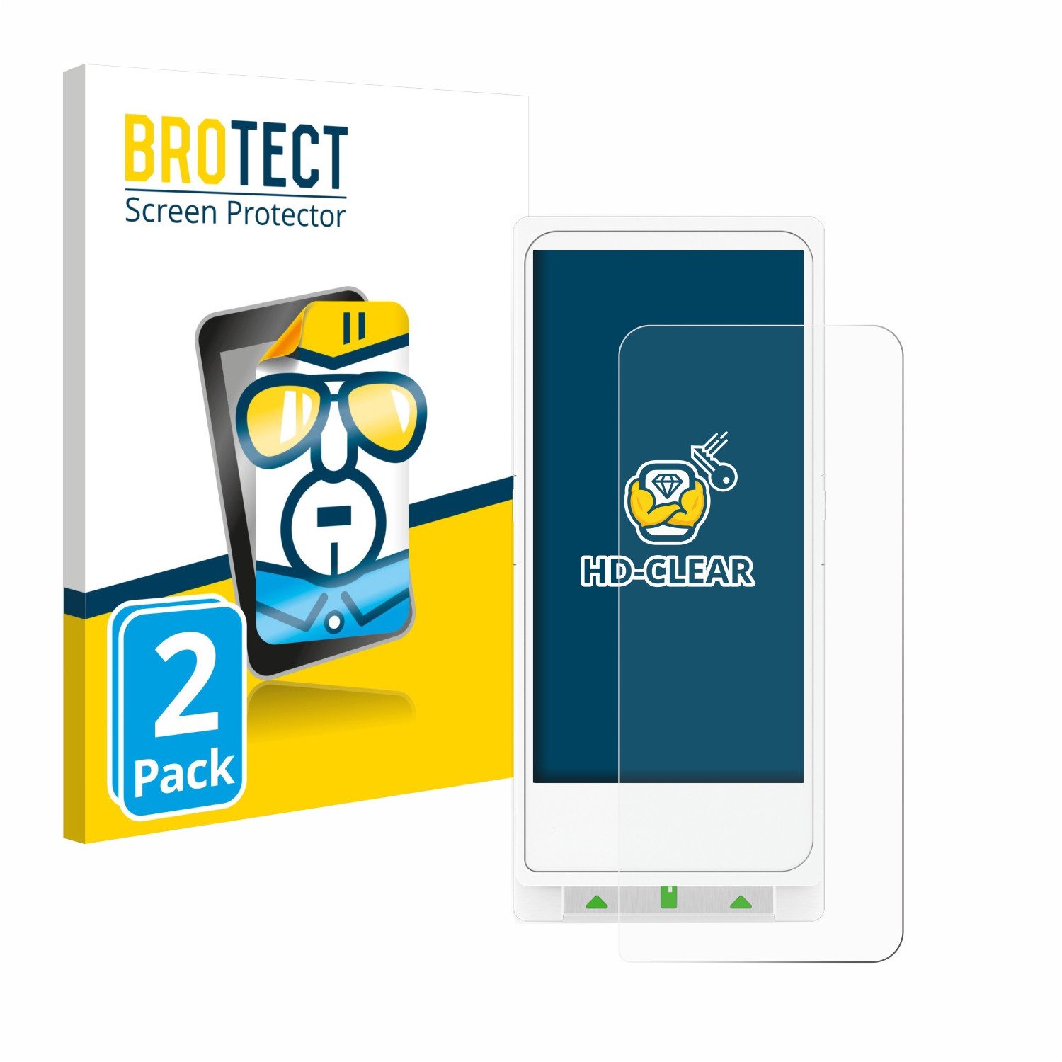 BROTECT Displayschutzfolie Schutzfolie für Clover Flex Pocket, 2 Stück, 2 Stück, Displayschutz Schutz Folie Klar Transparent
