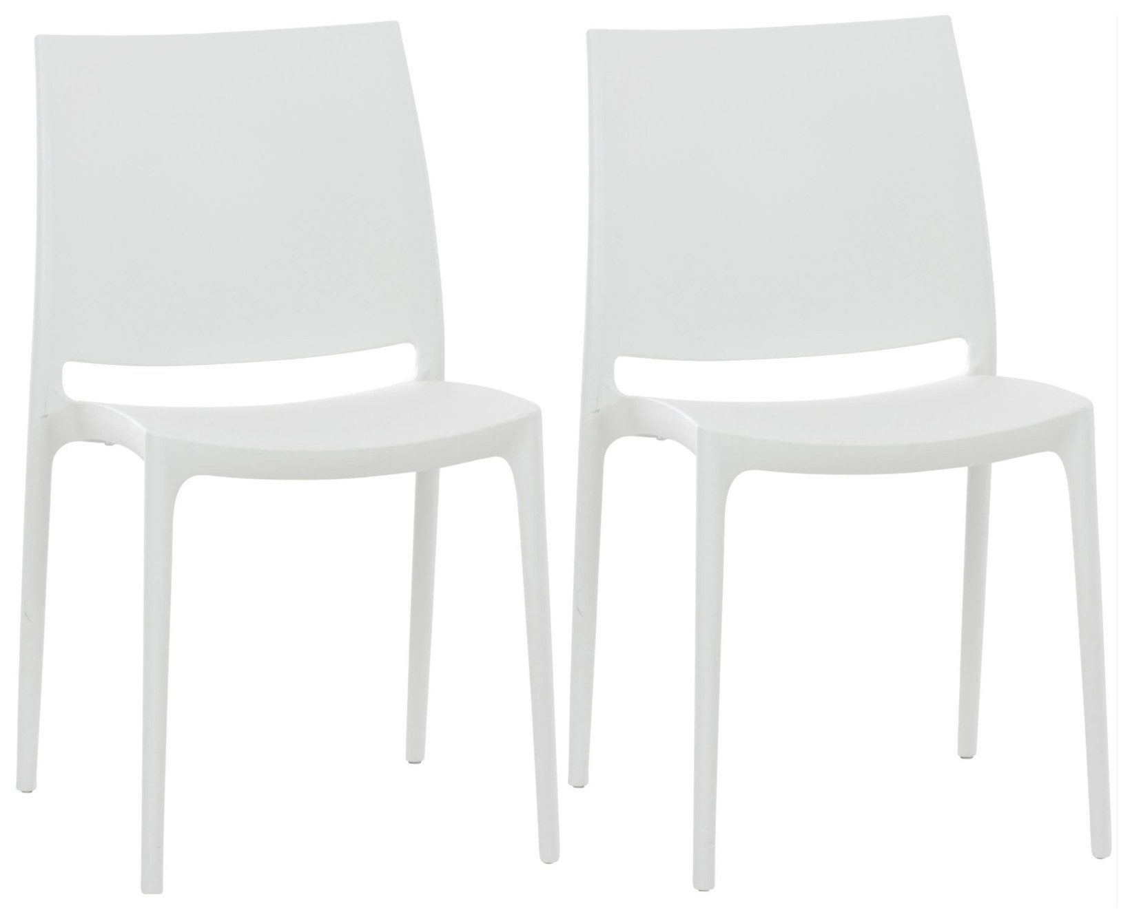 CLP Gartenstuhl Maya (2er Set), Outdoor, Kunststoff, stapelbar