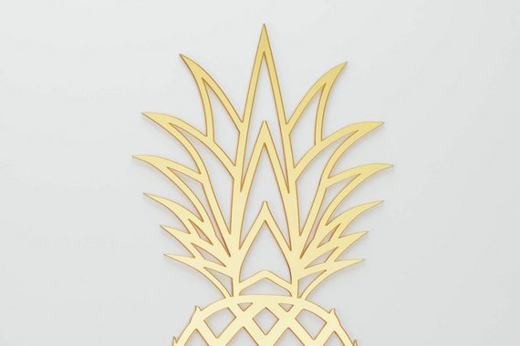 KUNSTLOFT Acrylglasbild »Goldene Ananas«, handgefertigtes 3D Wandbild