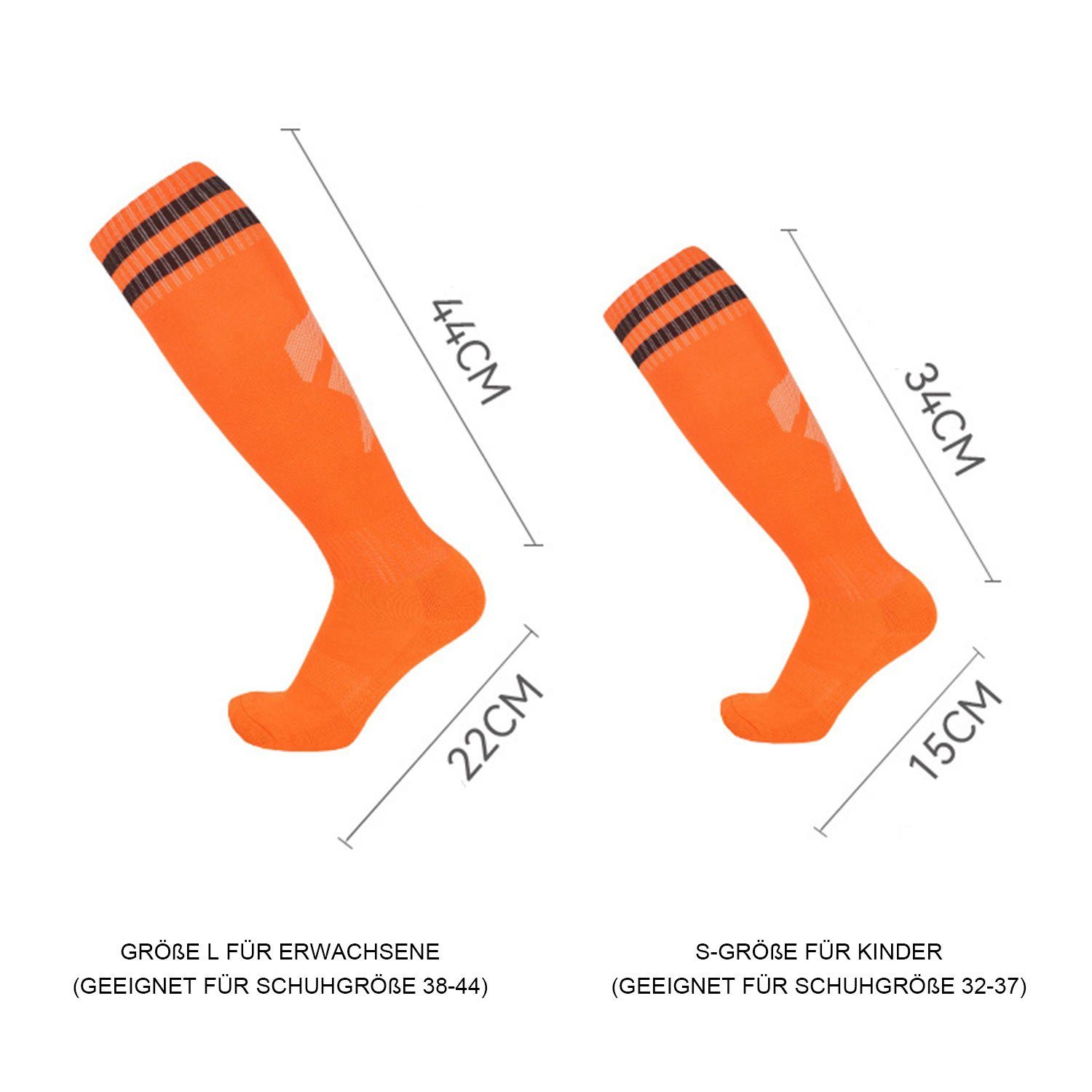 Socken Fußballtraining, Kinderfußball Erwachsene -Socken Bewegung Schwarz Training Socken und Neutral Fadenfäden MAGICSHE Sportsocken Laufen für