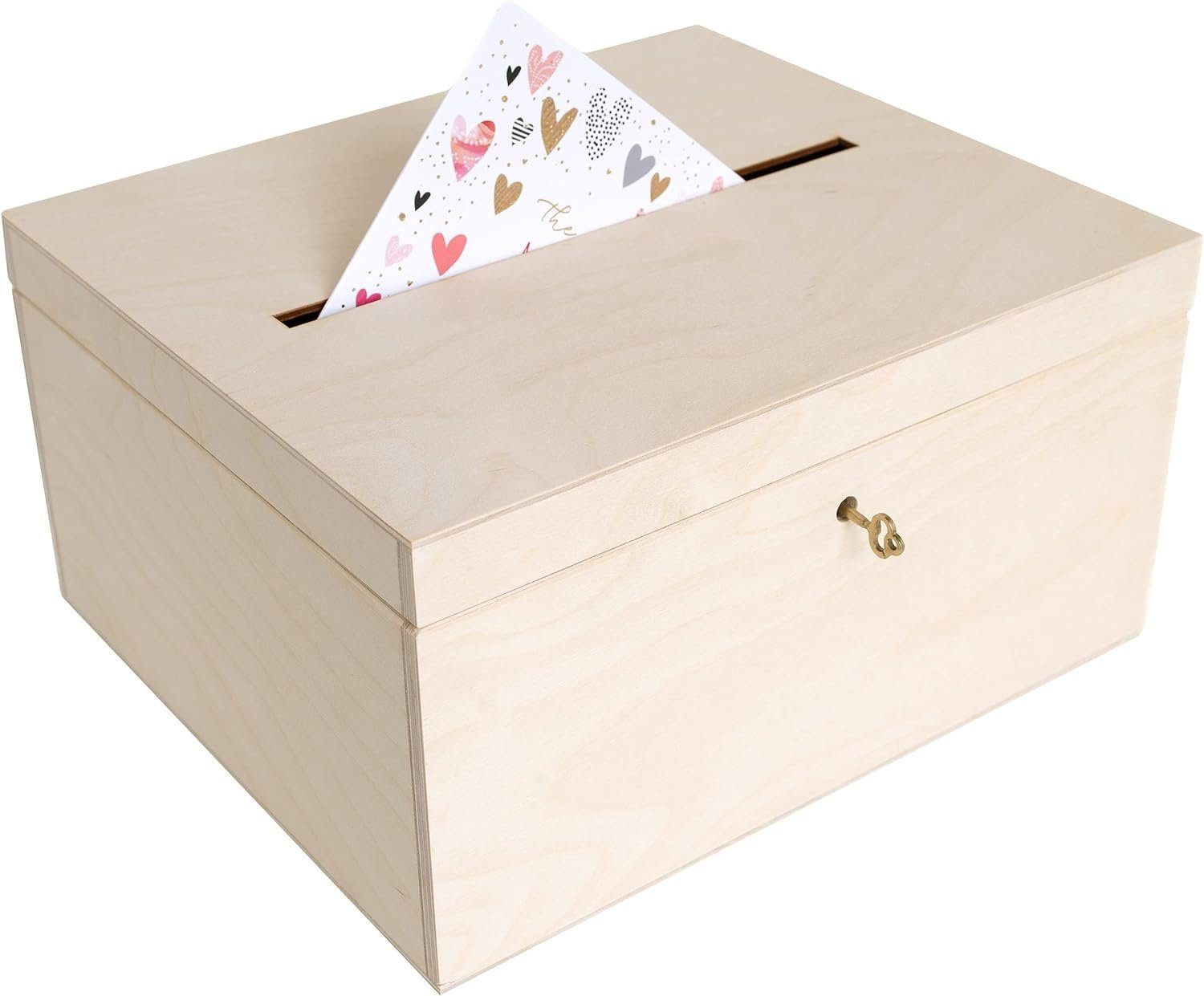 Creative Deco Aufbewahrungsbox Holzkiste Kartenbox Hochzeit 29x25x15 cm Hol günstig online kaufen