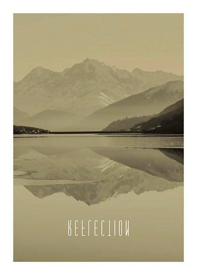 Reflection Sand, (1 Natur Word Kinderzimmer, Wohnzimmer Komar Lake Poster St), Schlafzimmer,