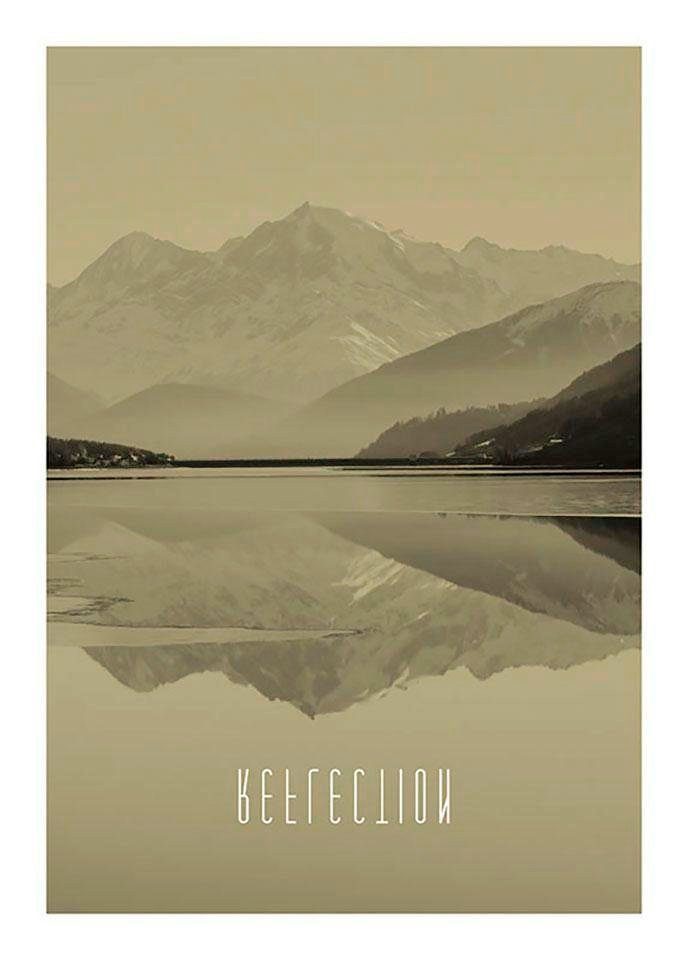 Komar Poster Word Lake Reflection Sand Natur Hohe 40cm Online Kaufen Otto
