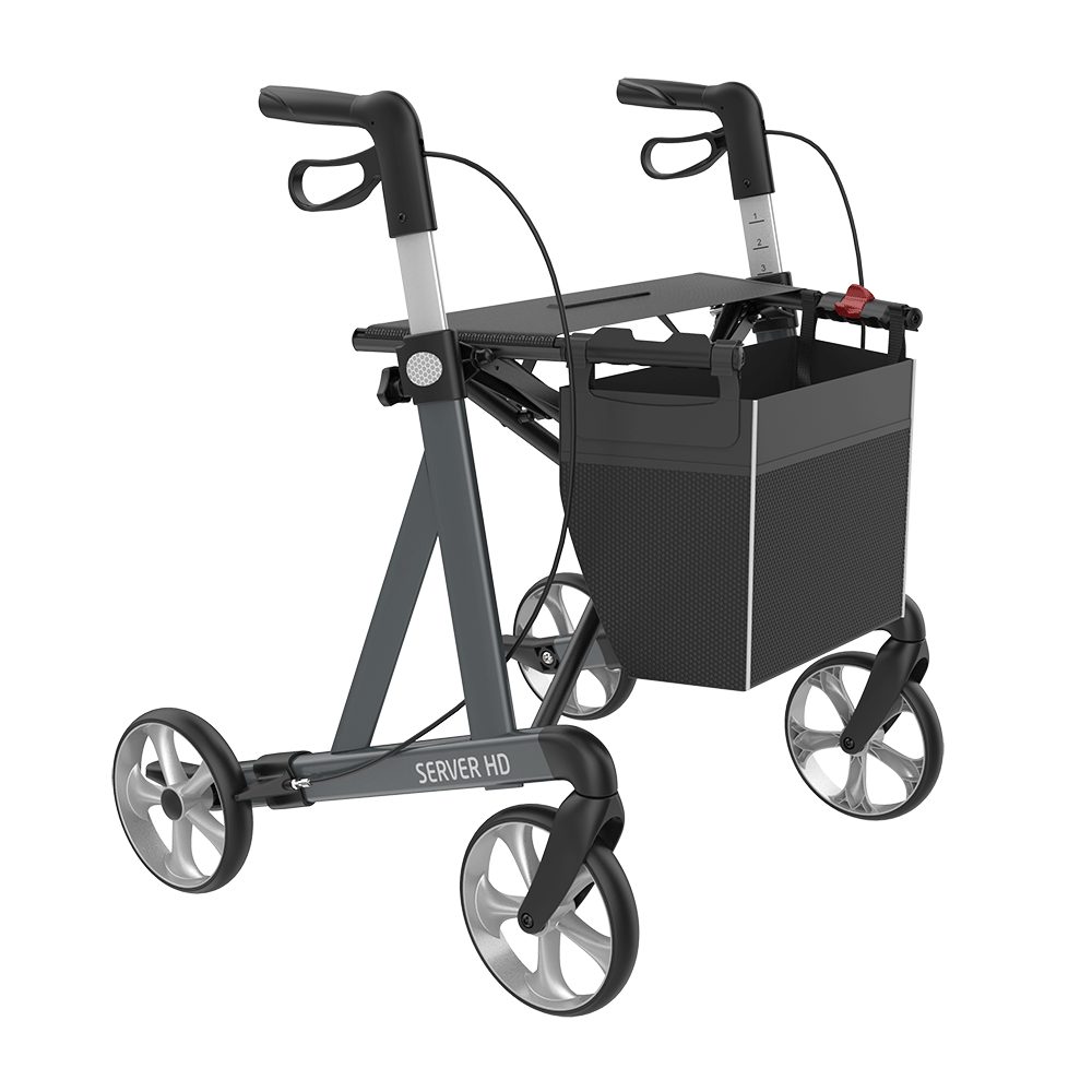Rehasense Rollator Rehasense Server HD, bis 200kg, TPE-Rädern - Größe L, 8 Jahre Herstellergarantie