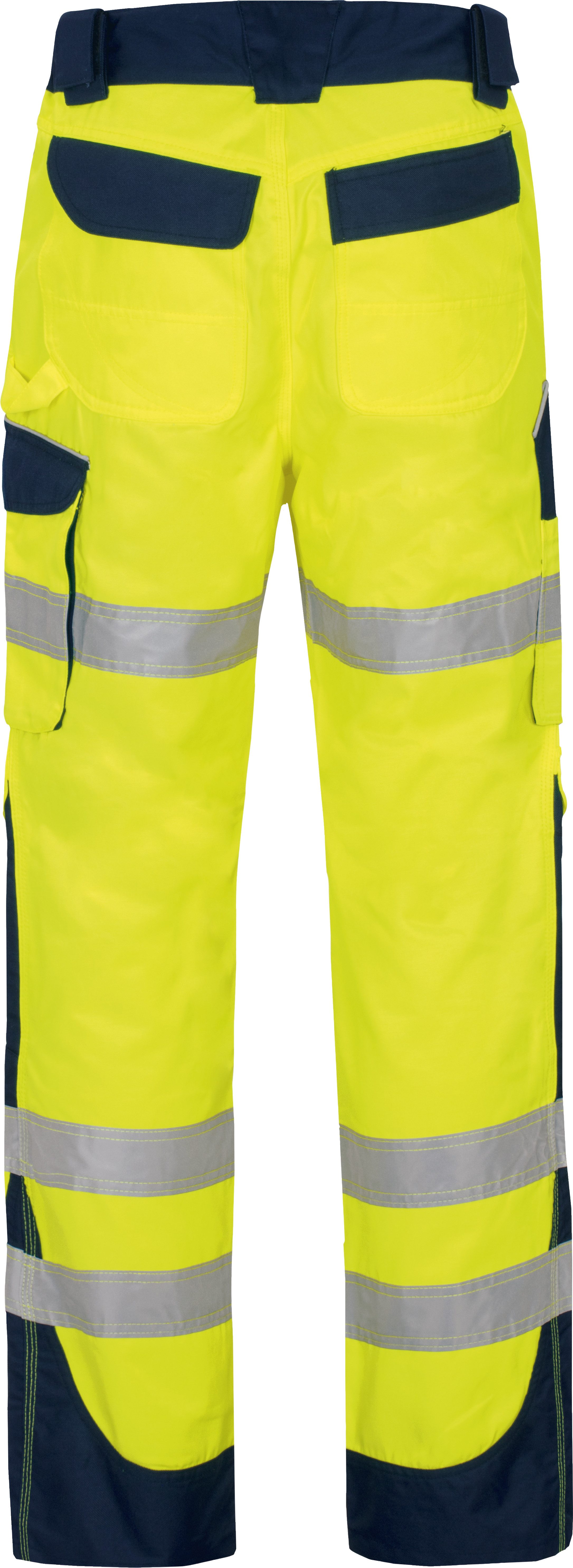 vizwell Arbeitshose reflektierende Herren Warnschutz Arbeitsbundhose DIN zertifiziert, strapazierfähig, Knietasche aus Oxford-Material