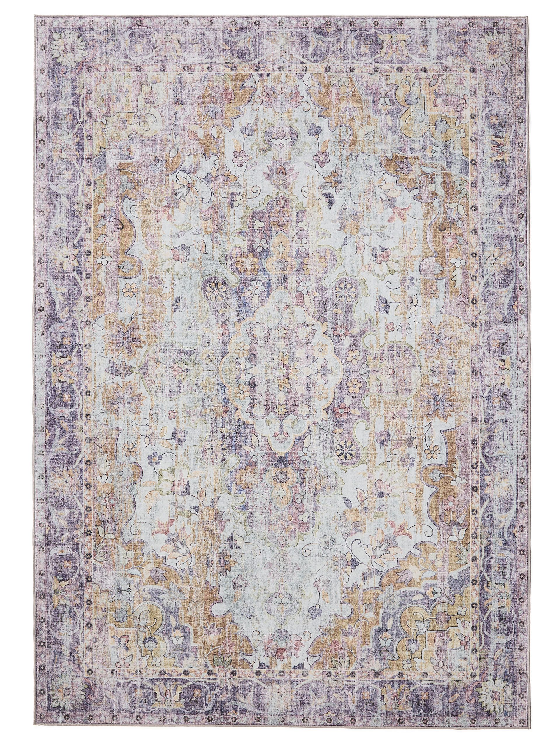 benuta Teppich George, rechteckig, Höhe: 5 mm, Vintage-Look, Kurzflor, Teppich Wohnzimmer, Schlafzimmer, Waschbar