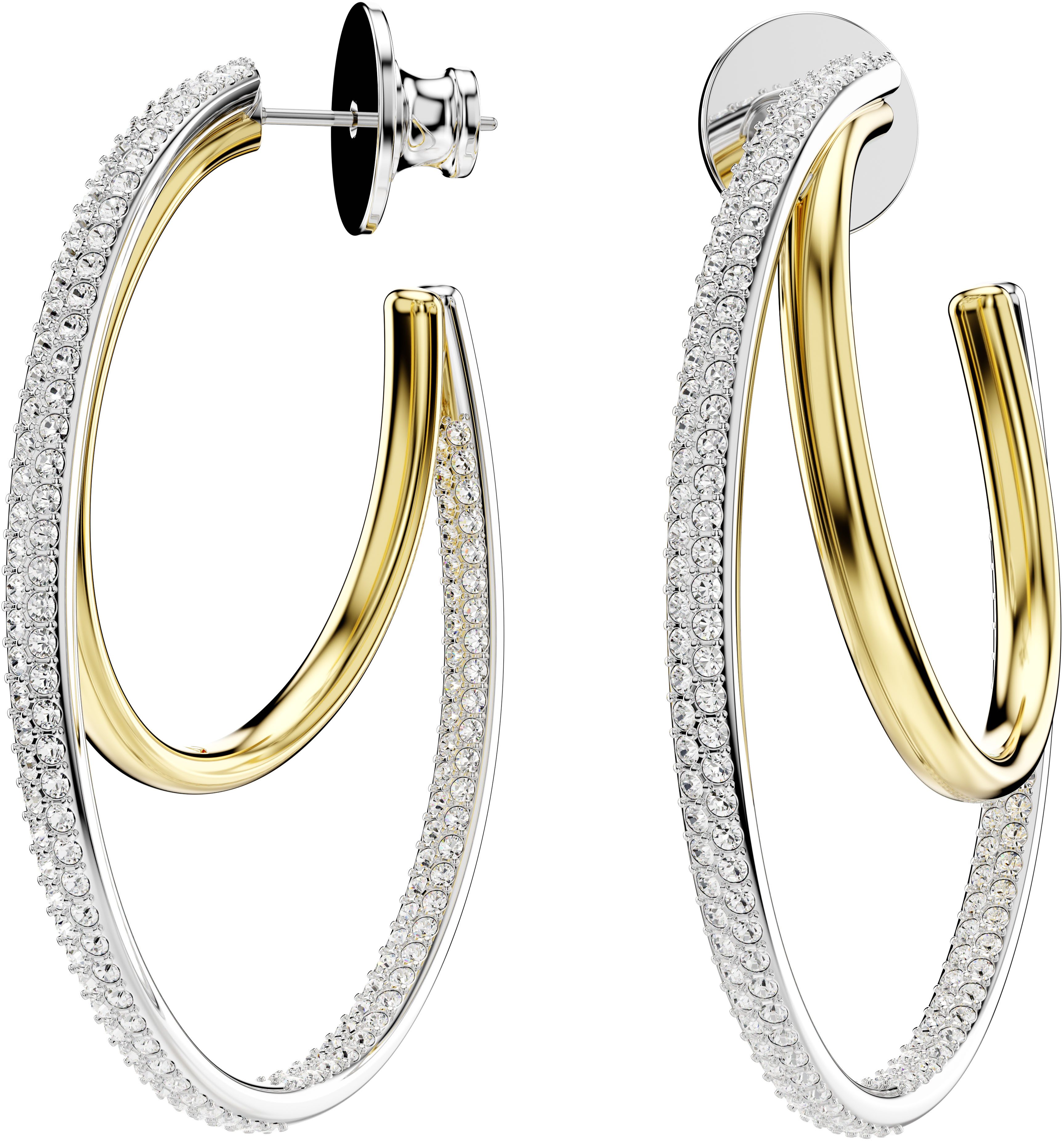 Swarovski Paar Creolen Schmuck Geschenk Hyperbola Ohrringe, mit Swarovski® Zirkonia (synth)