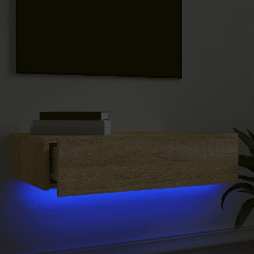 60x35x15,5 Sonoma-Eiche Sonoma cm Eiche TV-Schrank (1-St) LED-Leuchten mit TV-Schrank vidaXL