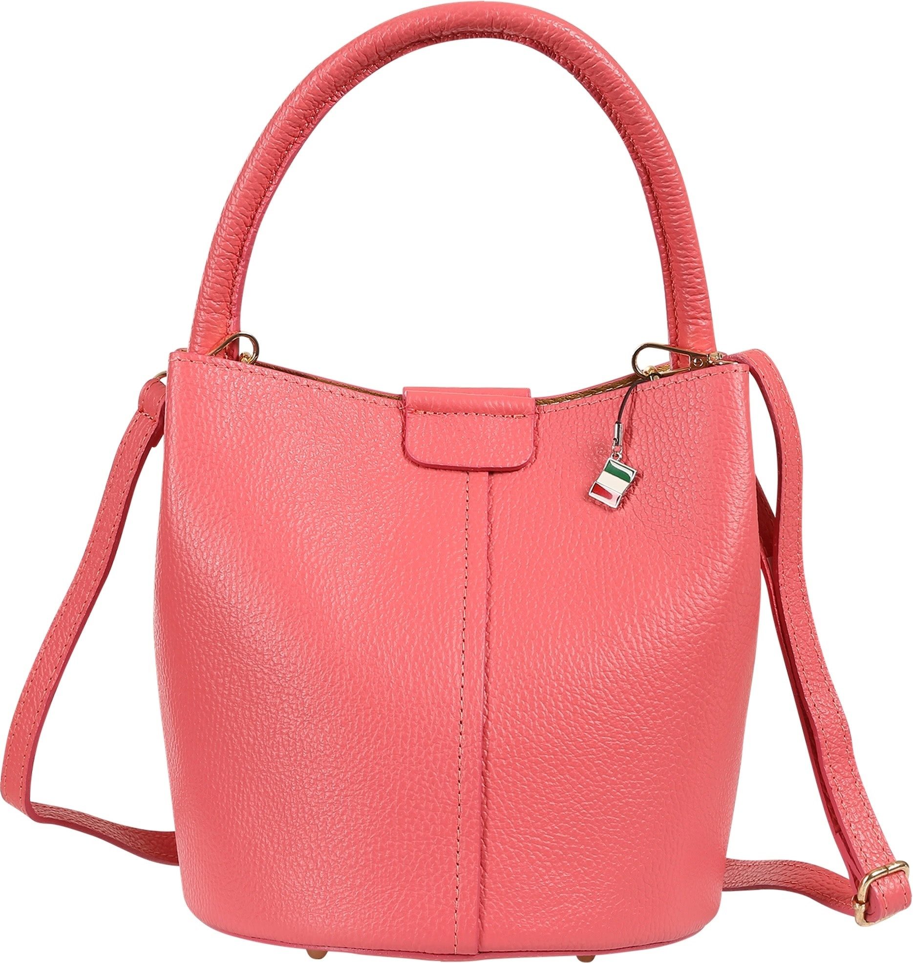 FLORENCE Umhängetasche Florence Damen Umhängetasche Leder Tasche (Umhängetasche), Damen Umhängetasche Leder, korallenrot ca. 26cm