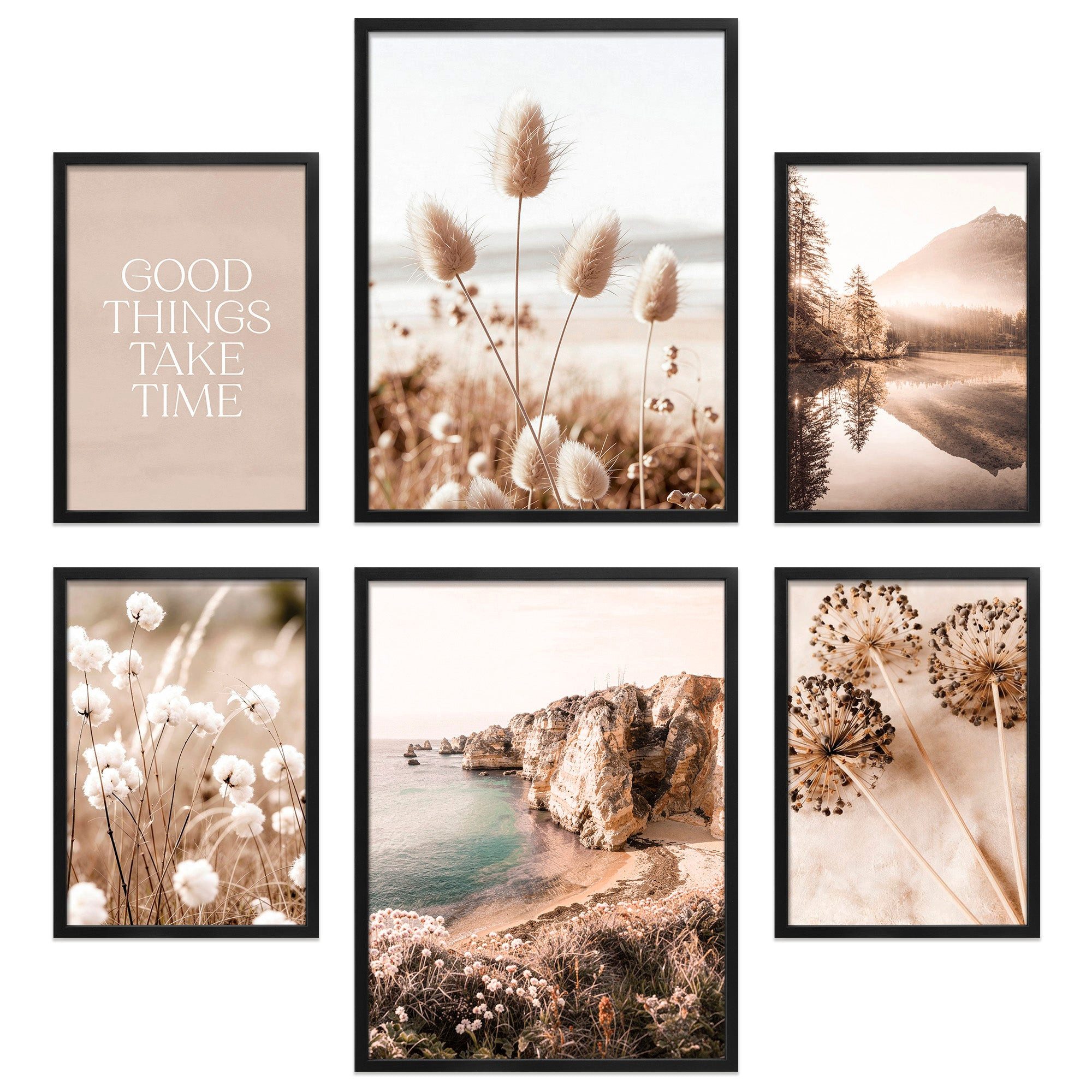 ARTFAVES Bilder-Collage Poster Set Boho Summer I mehrteilige Bilderwand I Wandbilder Sommer, (Wandbilder modern, 6 St)