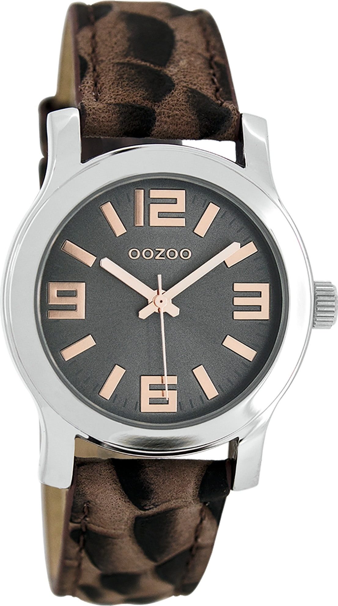 Quarzuhr Oozoo Damen Armbanduhr braun Analog