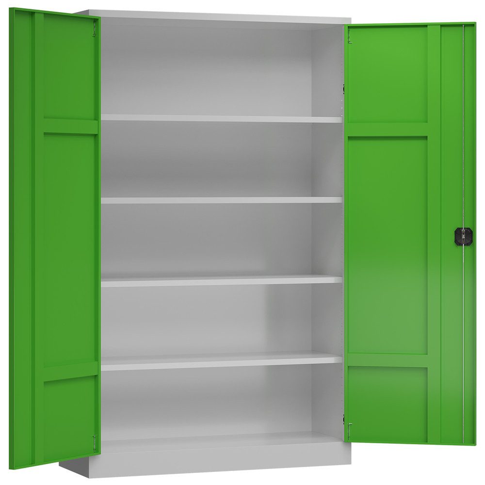 Steelboxx Mehrzweckschrank Metallschrank abschließbar Flügeltürenschrank 194,5 x 120 x 60 cm (1-St) Mehrzweckschrank abschließbar