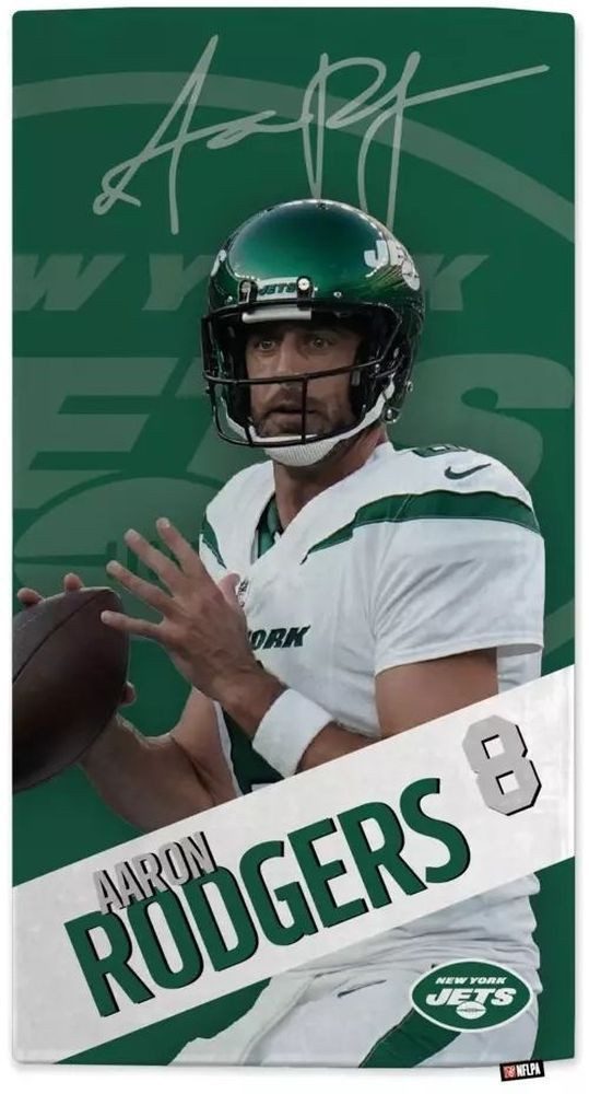 New York Jets Strandtuch NFLPA Aaron Rodgers Beach Towel Motion
