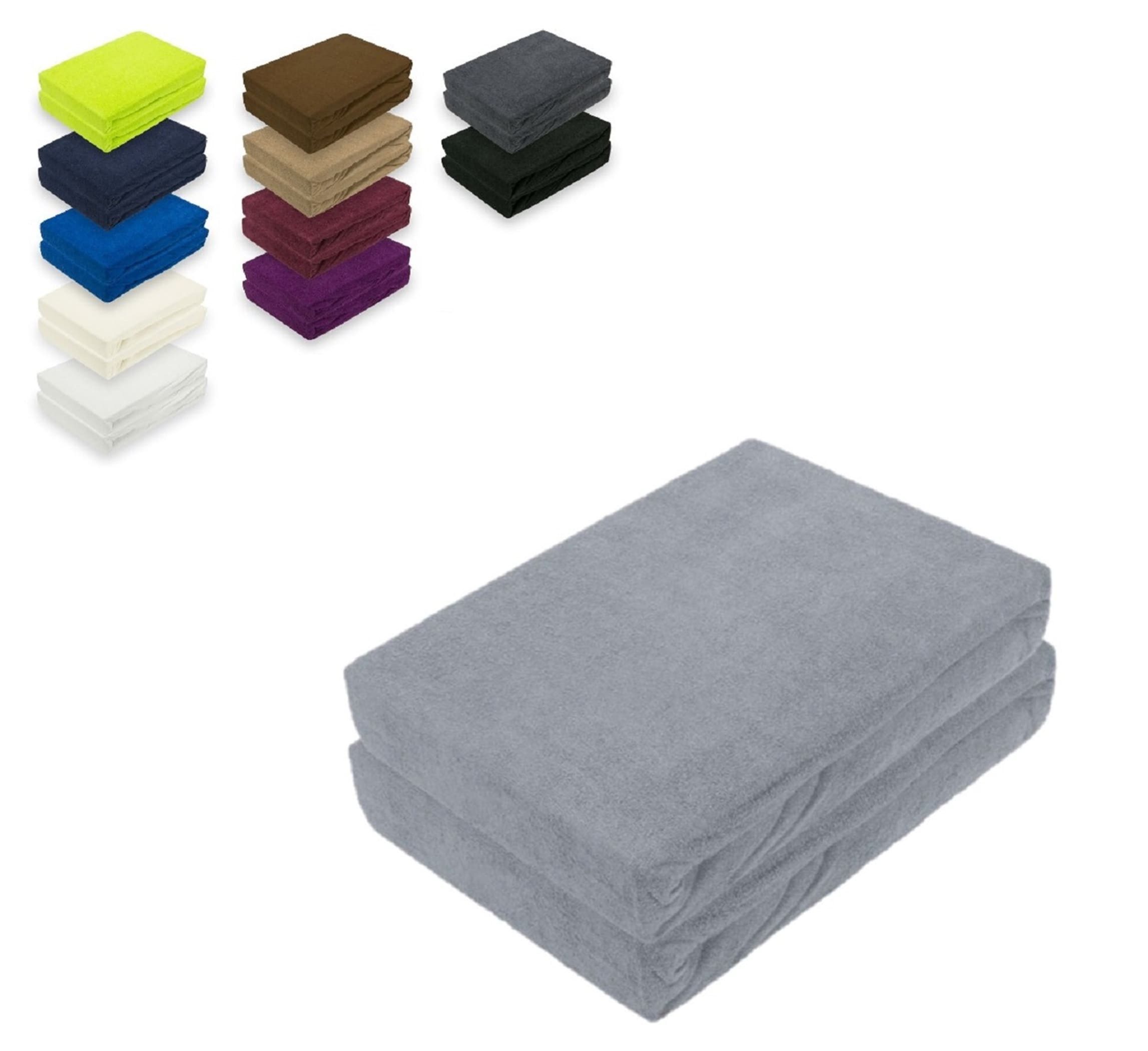 EXKLUSIV HEIMTEXTIL Spannbettlaken Doppelpack Frottee Spannbettlaken, günstig online kaufen
