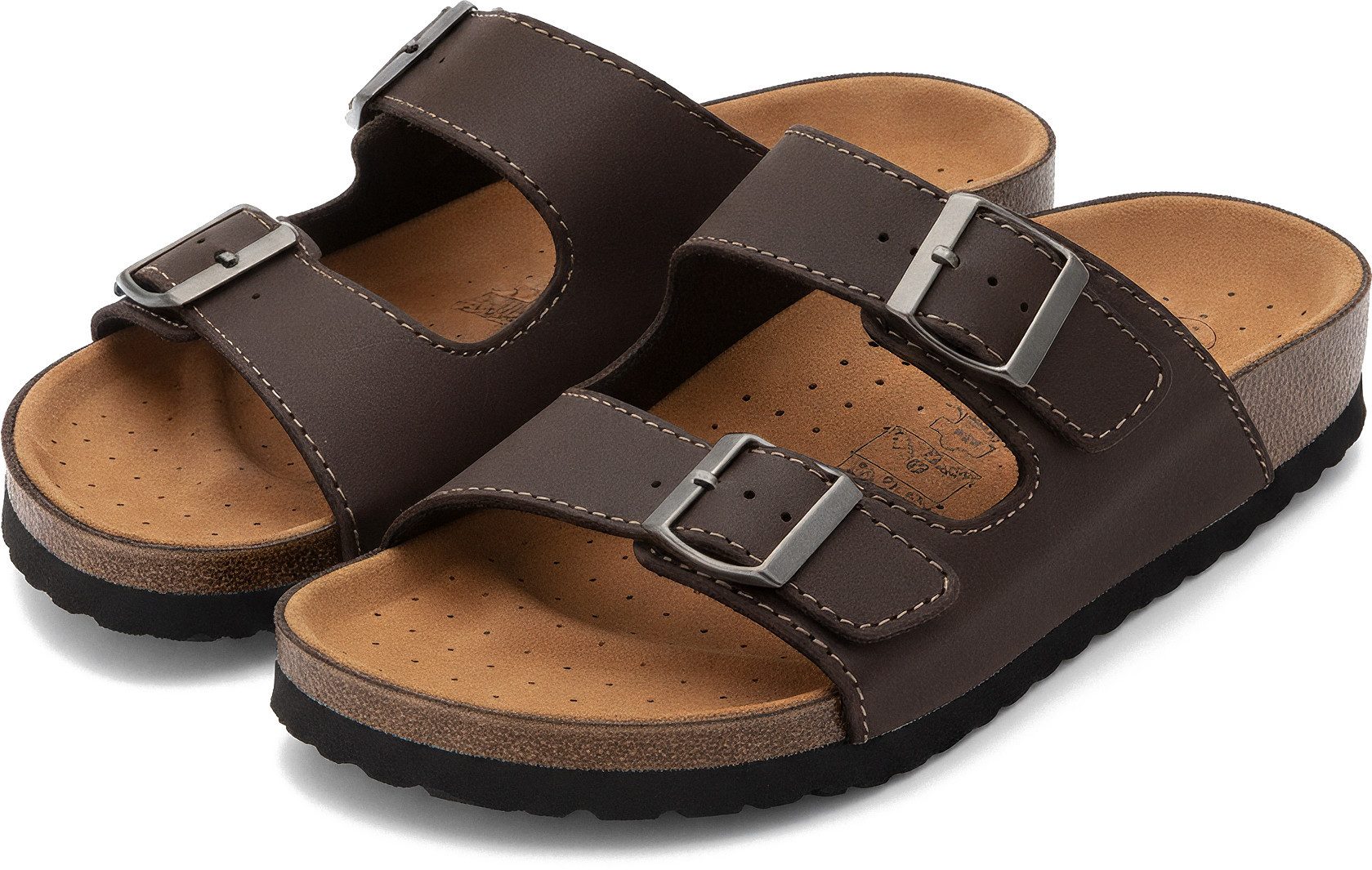 Nawemo Leder-Zimtlatschen Nawemo Hausschuh