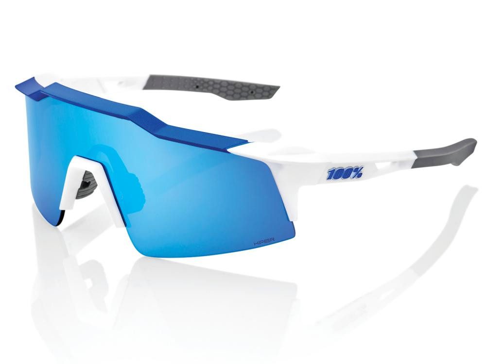 Sportbrille 100% Speedcraft SL - HiPER Mirror unis Matte White / Metallic Blue - P