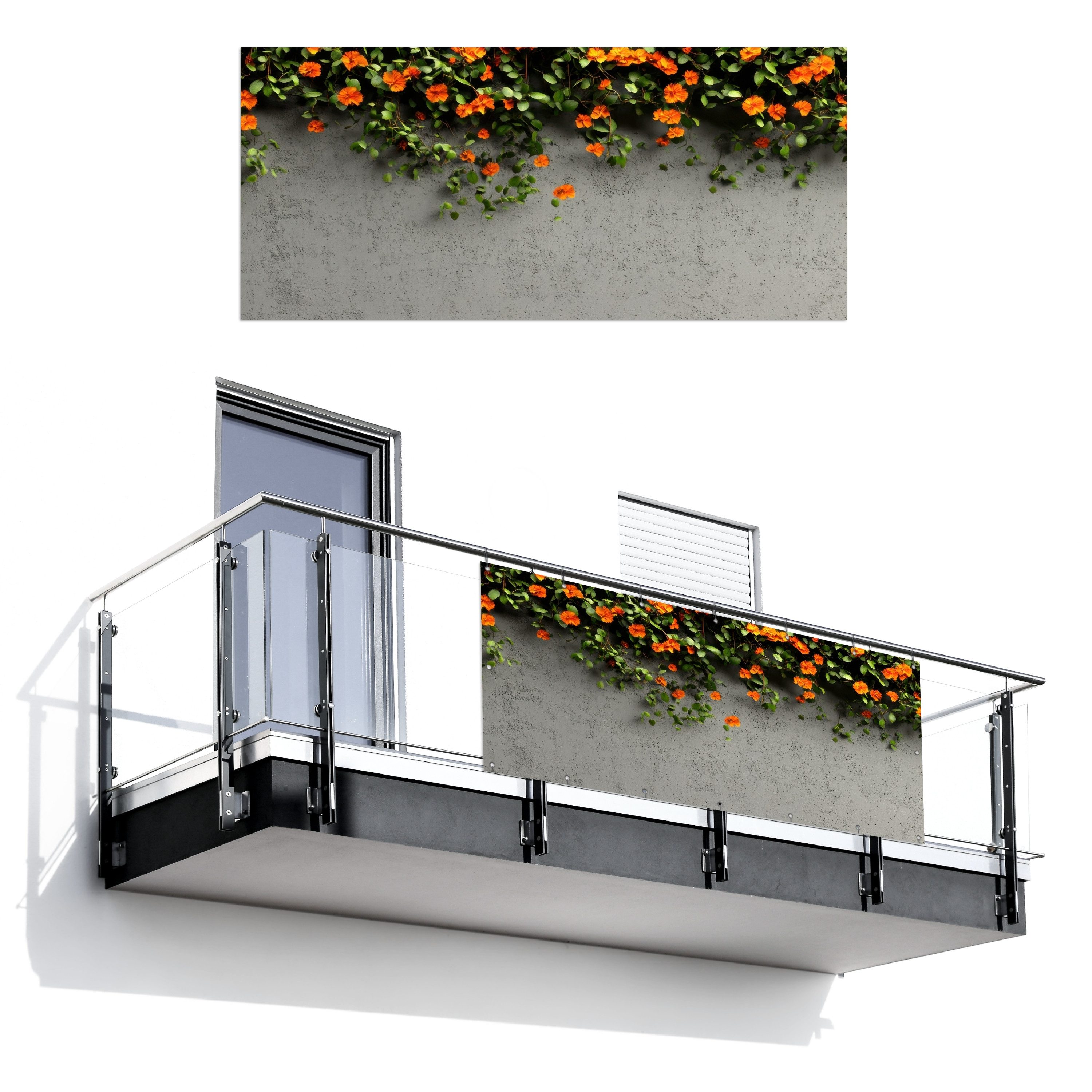 MuchoWow Balkonsichtschutz Blumen - Wand - günstig online kaufen
