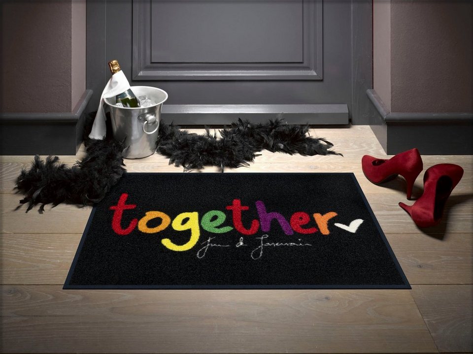 Fußmatte together in love, wash+dry by Kleen-Tex, rechteckig, Höhe: 7 mm