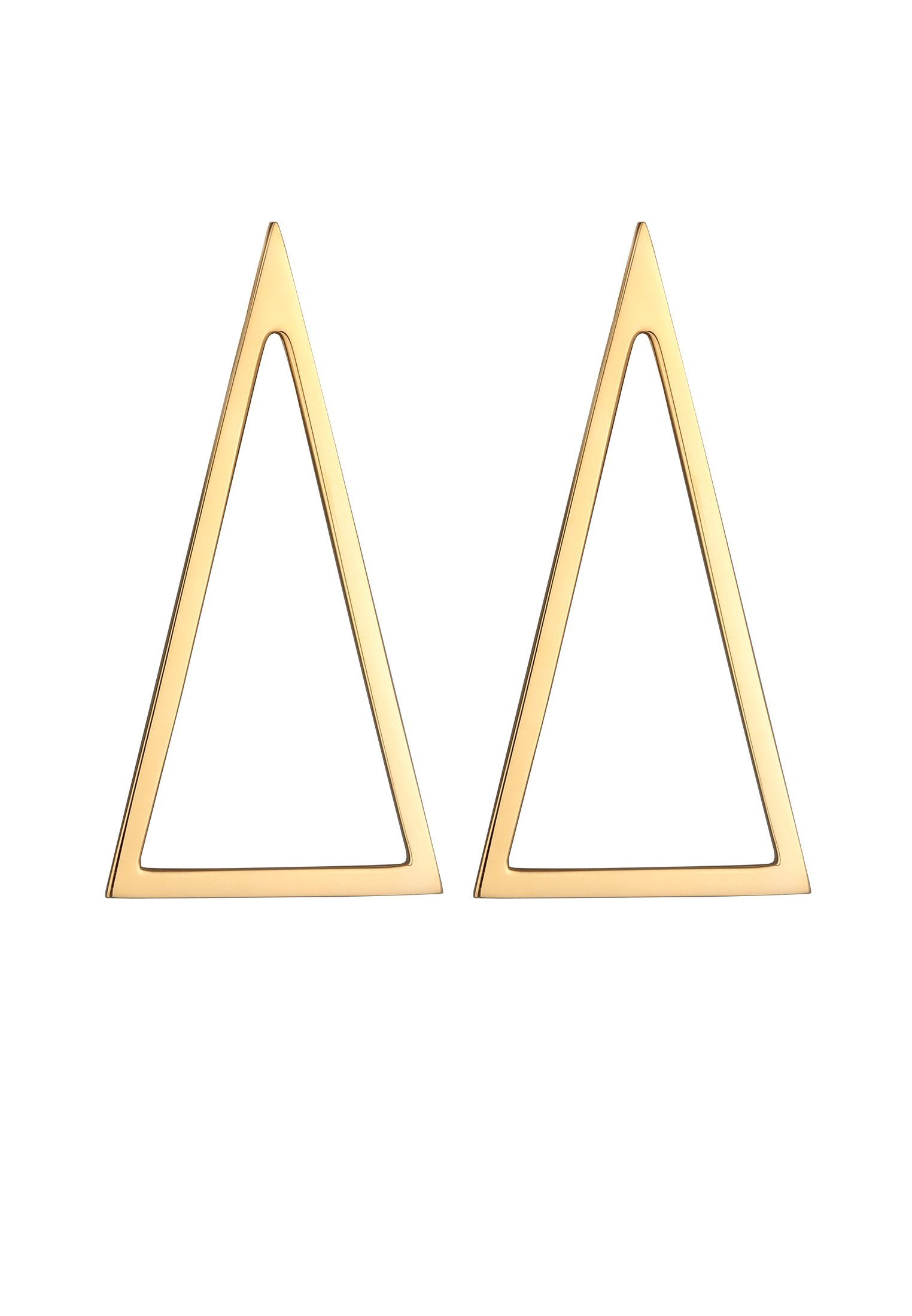 Elli Premium Paar Ohrstecker Dreieck Ohrhänger vergoldet, Trend Silber 925 Dreieck