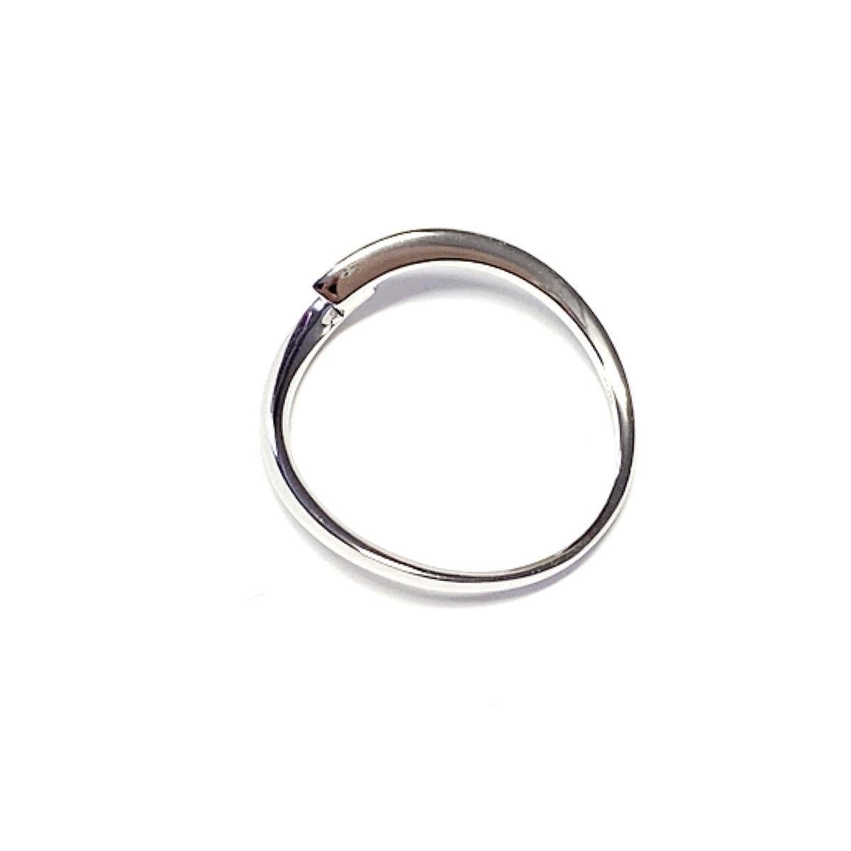 Edelschmiede925 Schmuckset zarter Weißgoldring 585/- poliert mit Brillant 0,04ct wsi #59