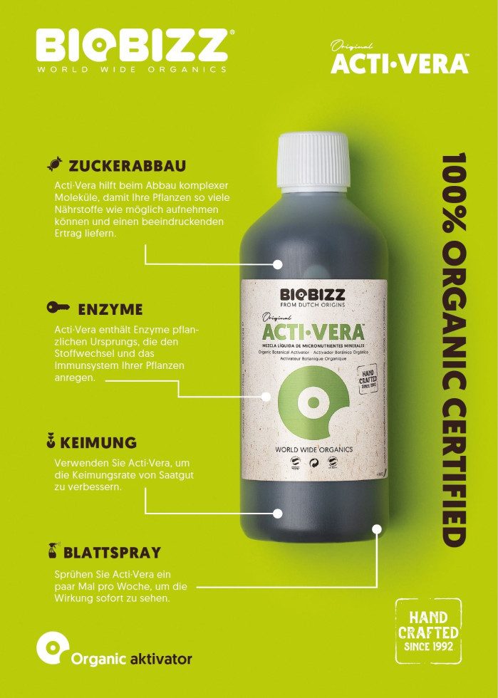 Biobizz Pflanzendünger BioBizz Dünger Acti-Vera 250 ml – Bild 5 von 5