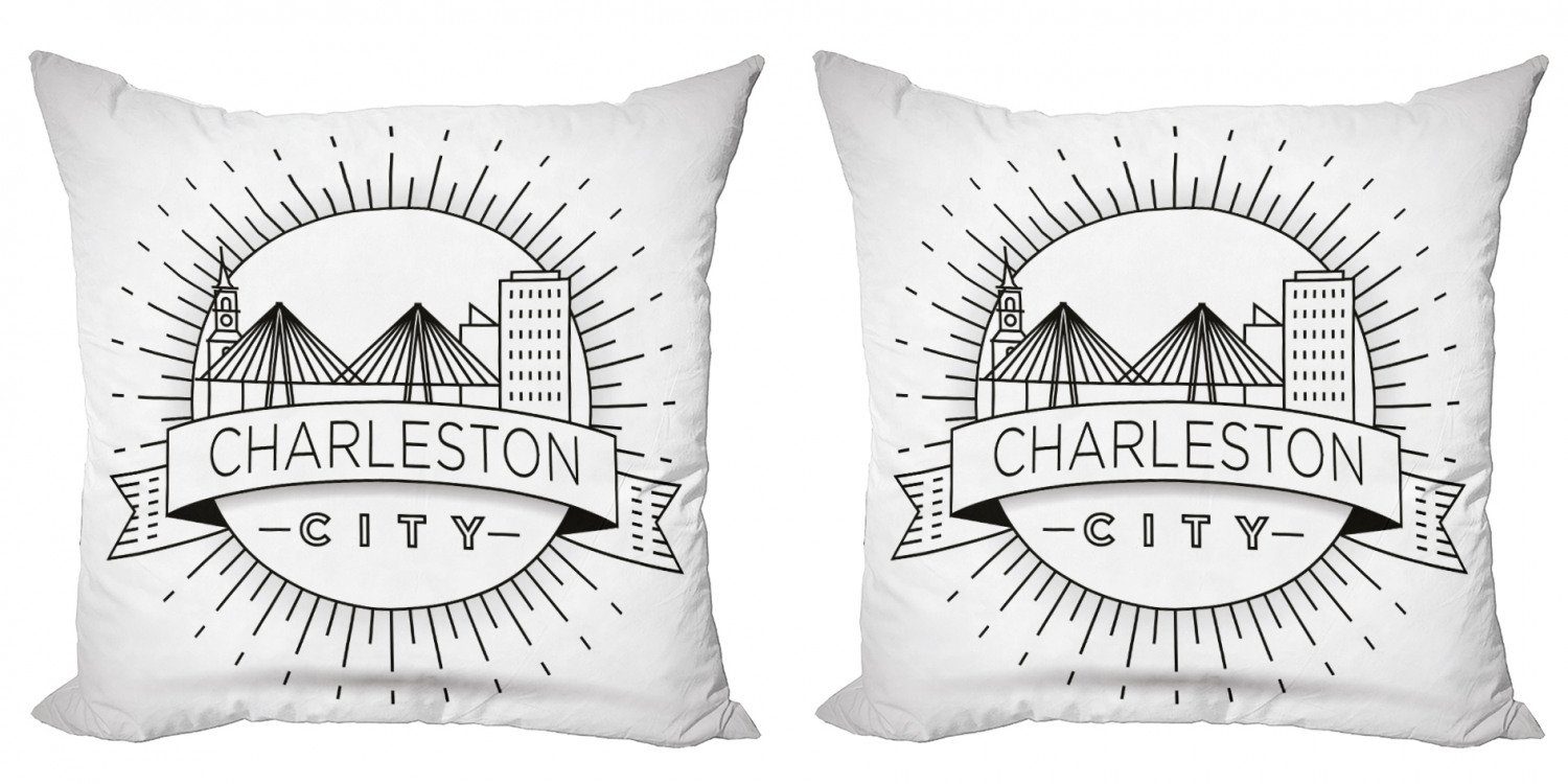 City Charleston Stück), (2 Skyline Modern Doppelseitiger Digitaldruck, Kissenbezüge Abakuhaus Accent Minimal