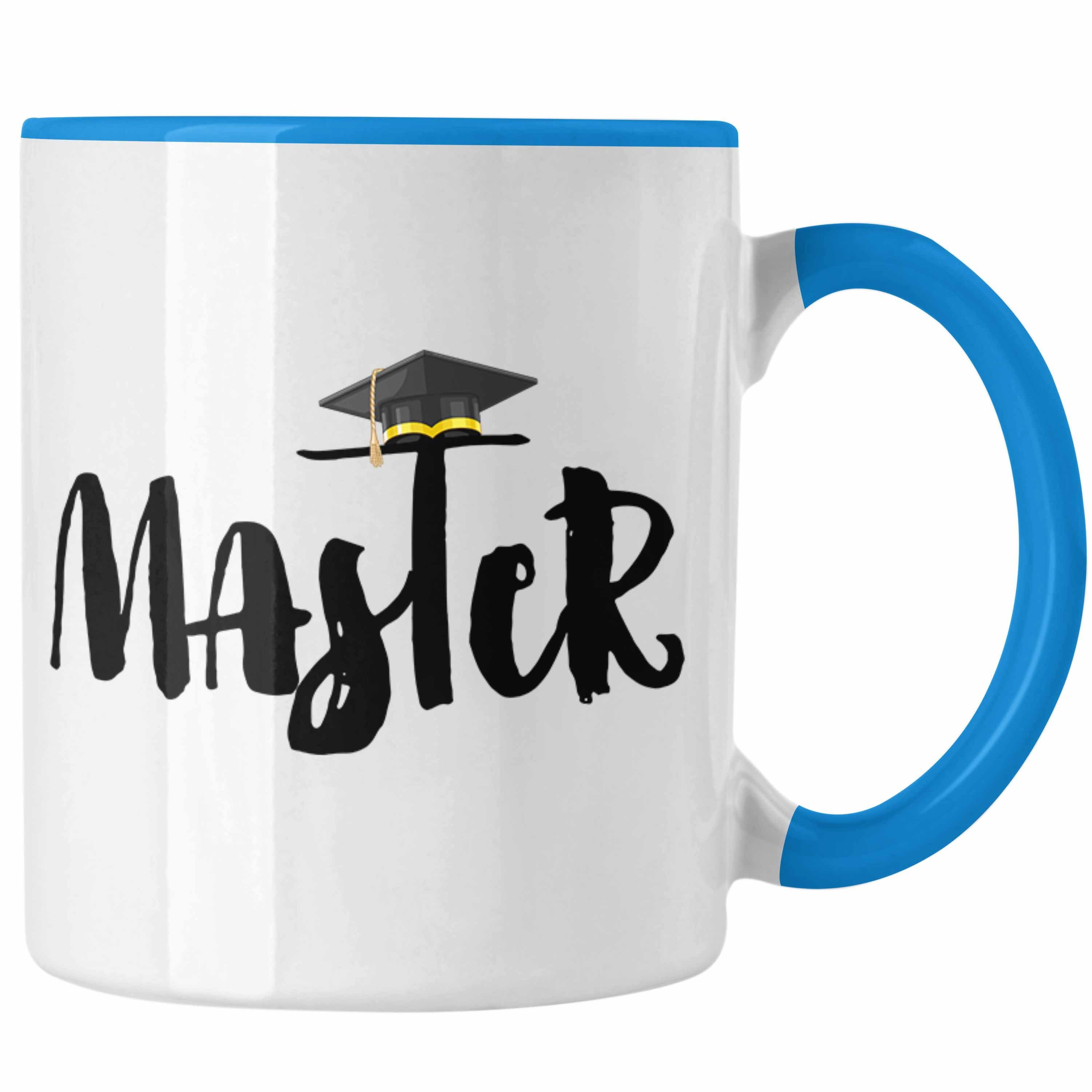 Trendation Tasse Studium Trendation Prüfung Tasse Master - Graduation Blau - hut Geschenk Master Abschluss Bestanden