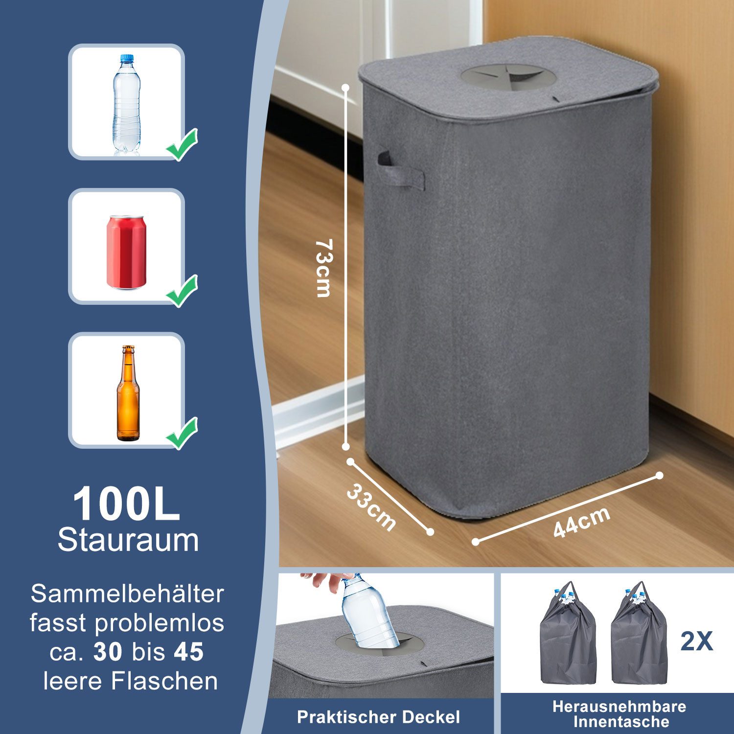 Clanmacy Flaschenkorb pfandflaschen aufbewahrung Flaschensammler Organizer günstig online kaufen