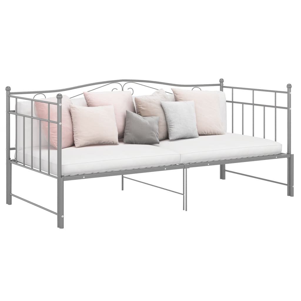 furnicato Schlafsofa 206,5 x 185 x 89,5 cm Grau, 1 Teile, Ausziehbares Gästebett mit Seitengeländer und Lattenrost-Design