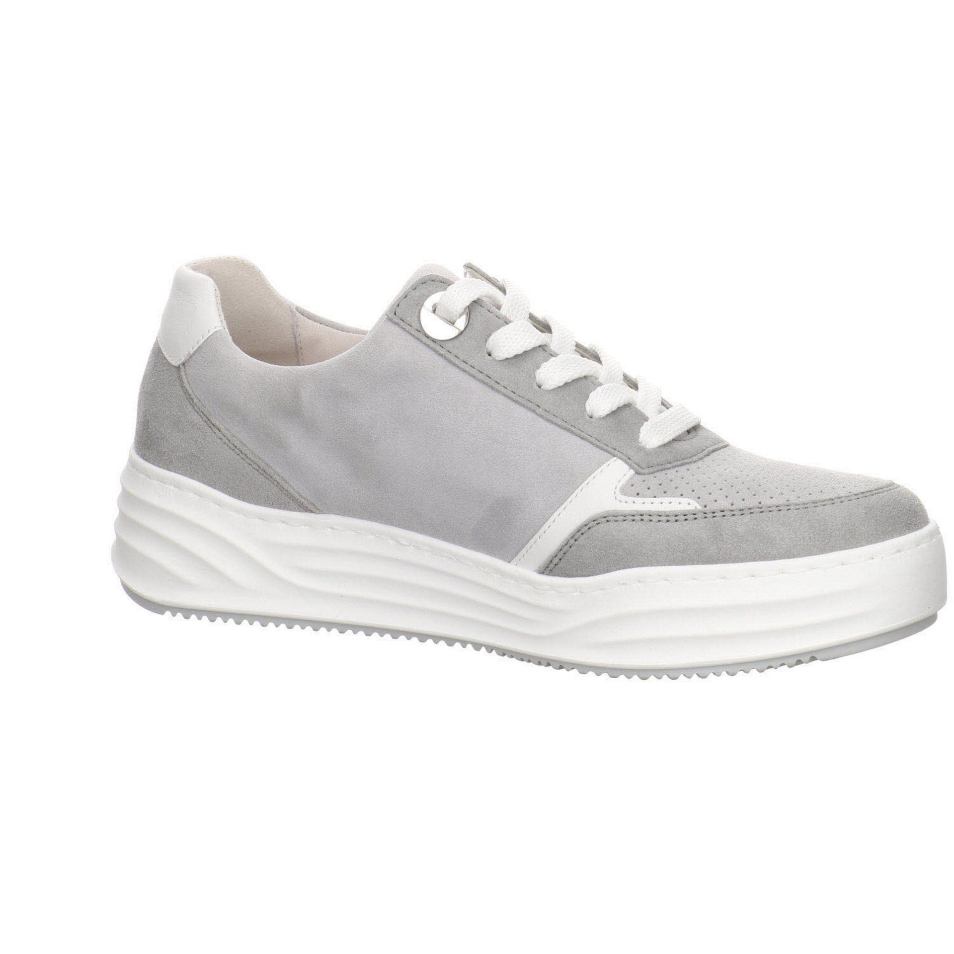 Sneaker Sneaker Glattleder lt-grey/iron/weiss Schuhe Damen Schnürschuh Gabor Florenz