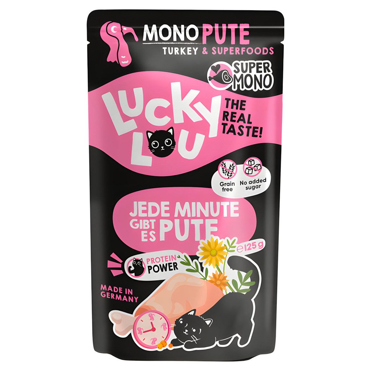 Lucky Lou SuperMono Pute 125 g, Nassfutter für: Katze