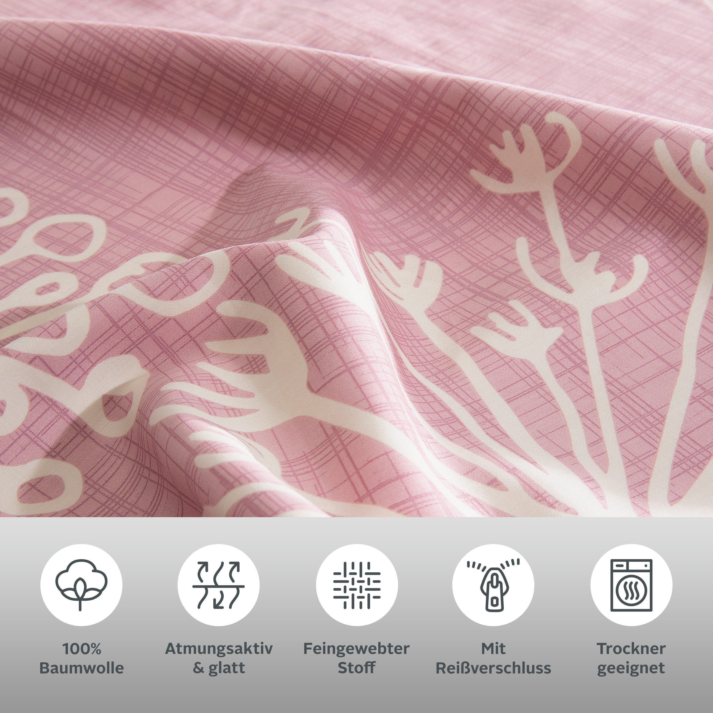 OTTO home Bettwäsche Soucy, Satin, 2 teilig, ab Gr. 135x200, 100% Baumwolle, Renforcé & PREMIUM Satin (TC300)