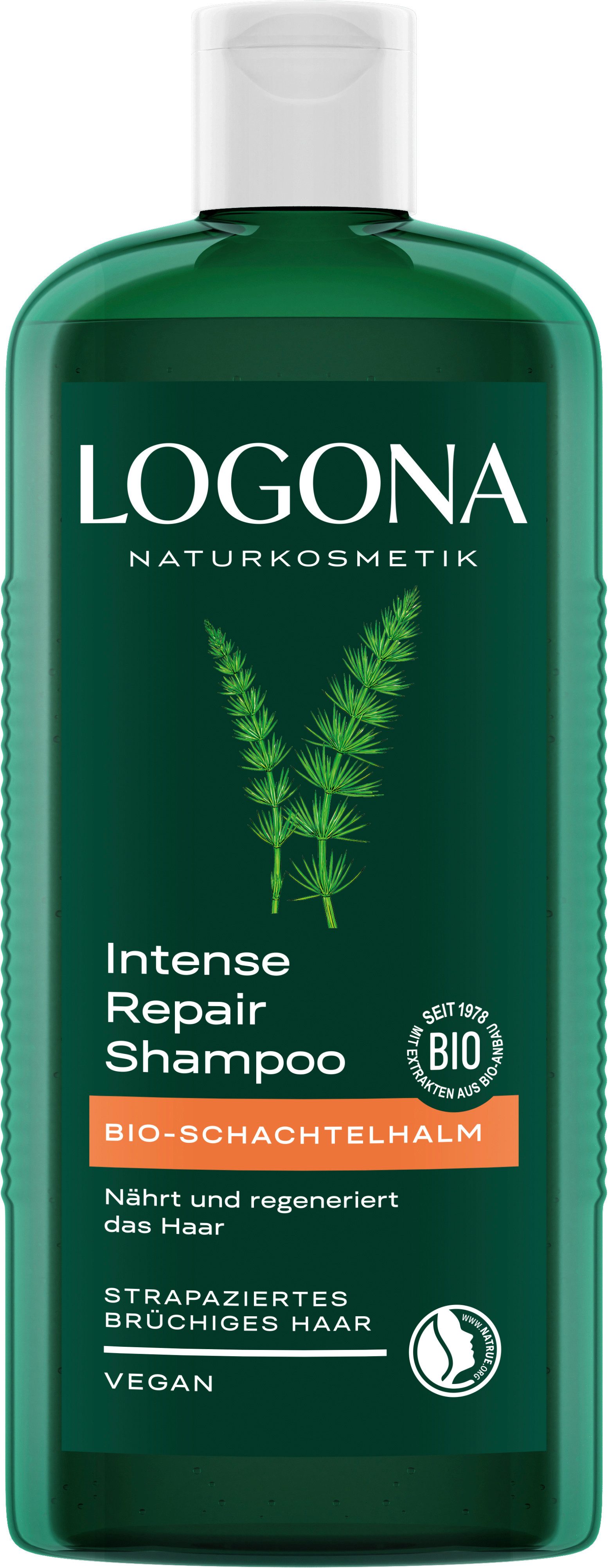 LOGONA Haarshampoo INTENSE REPAIR SHAMPOO BIO-SCHACHTELHALM, mit Bio-Schachtelhalmextrakt, für strapaziertes und geschädigtes Haar